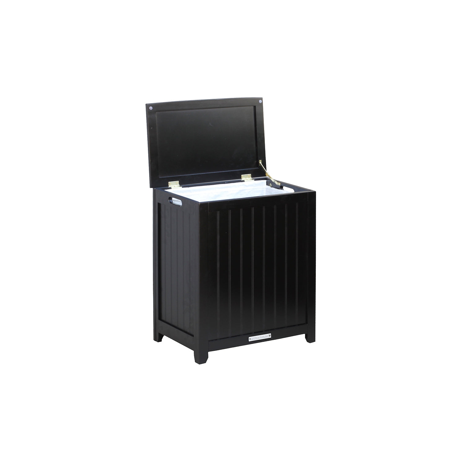 Oceanstar Rectangular Laundry Wood Hamper - Black