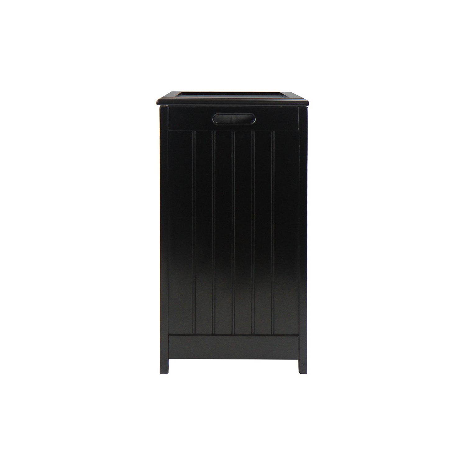 Oceanstar Rectangular Laundry Wood Hamper - Black