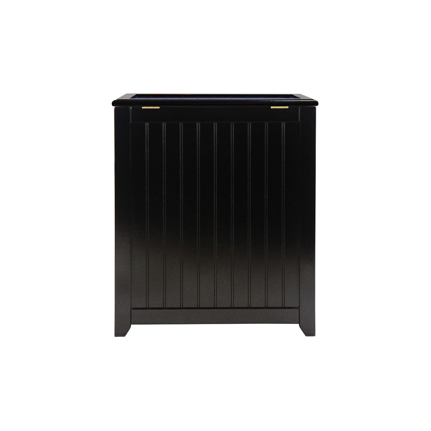 Oceanstar Rectangular Laundry Wood Hamper - Black