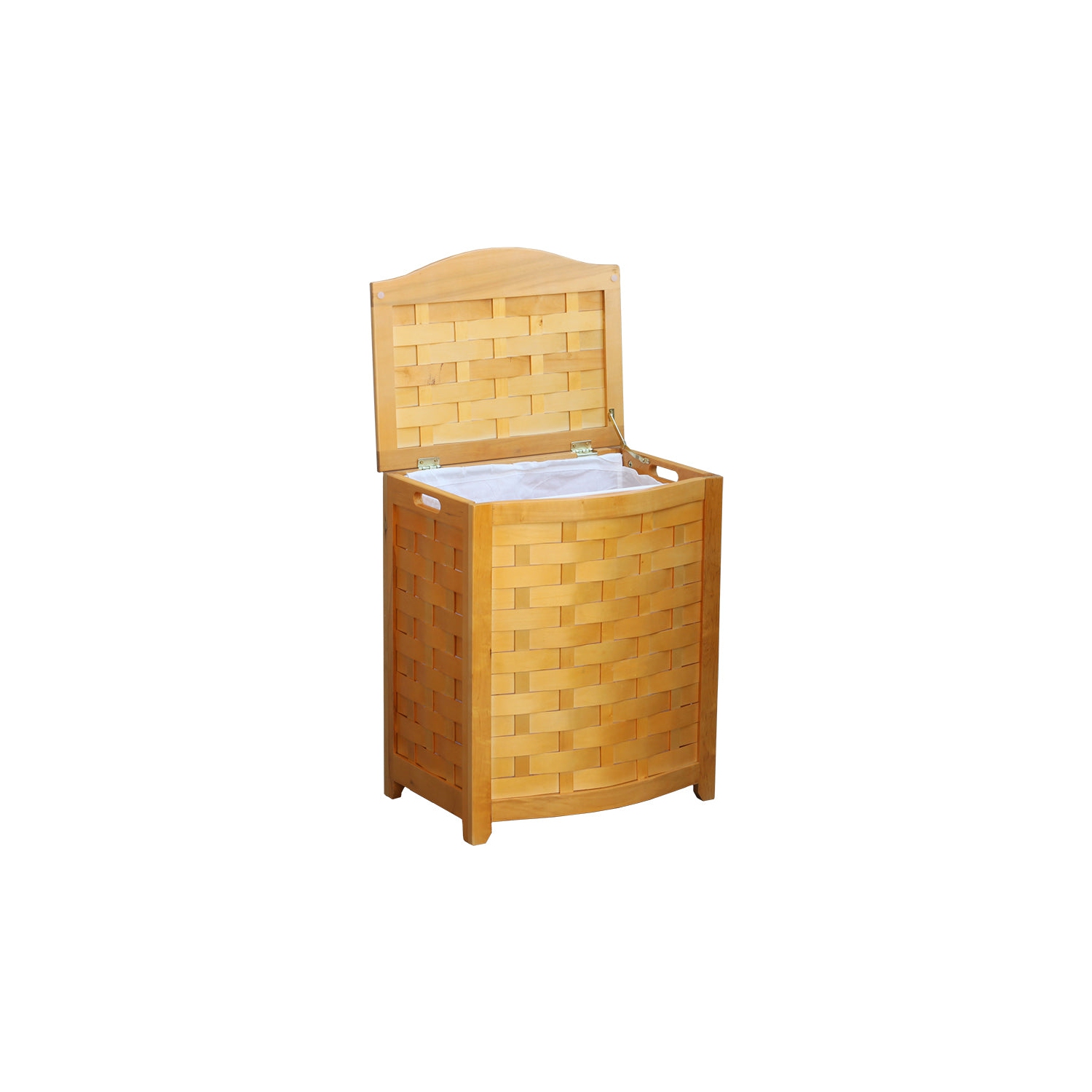 Oceanstar Bowed Front Laundry Wood Hamper - Brown