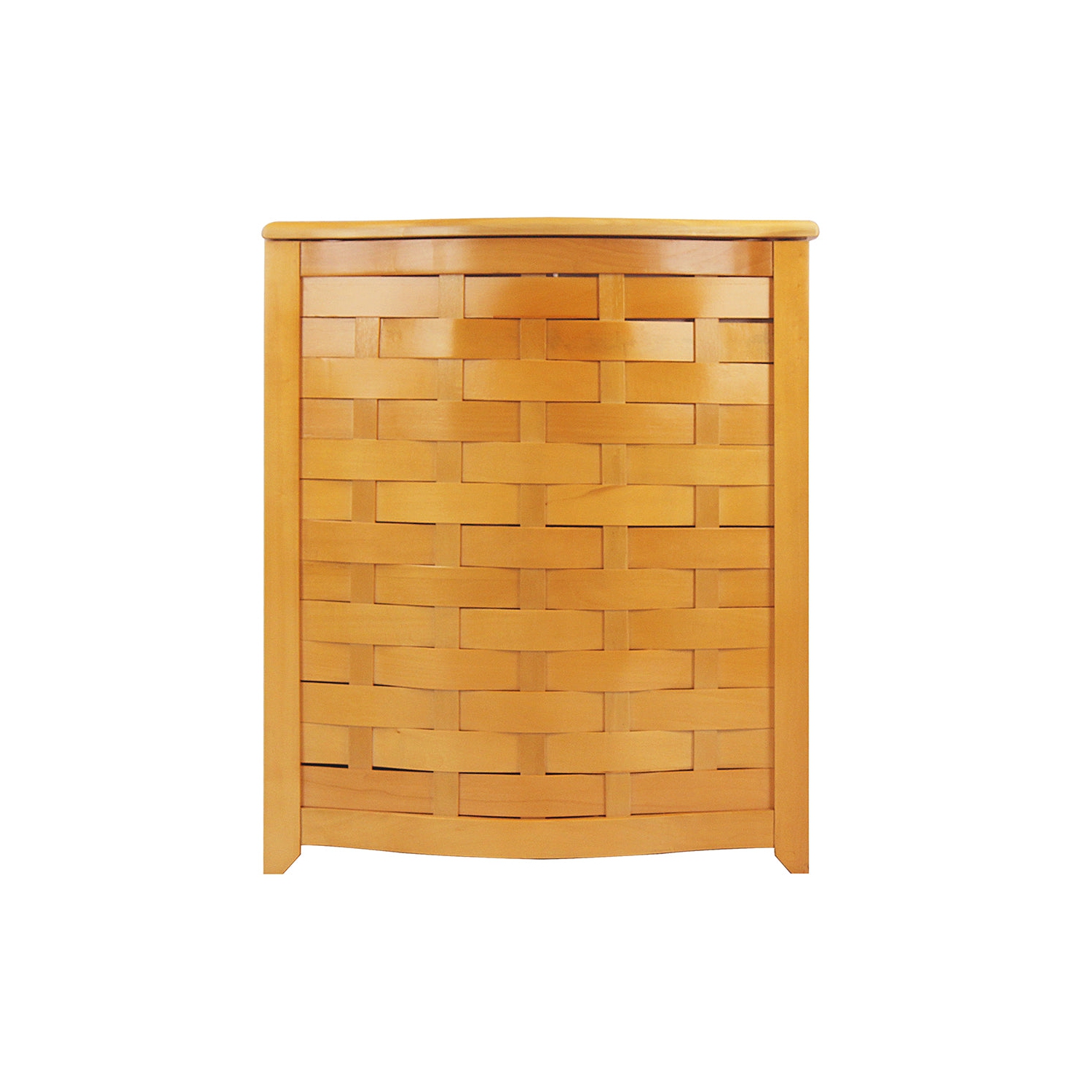 Oceanstar Bowed Front Laundry Wood Hamper - Brown