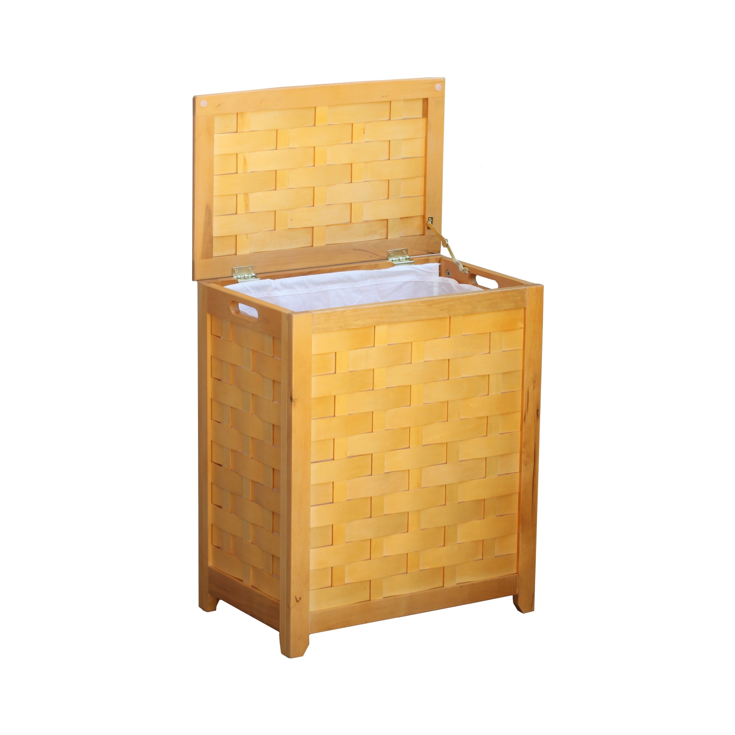 Oceanstar Rectangular Laundry Wood Hamper - Brown