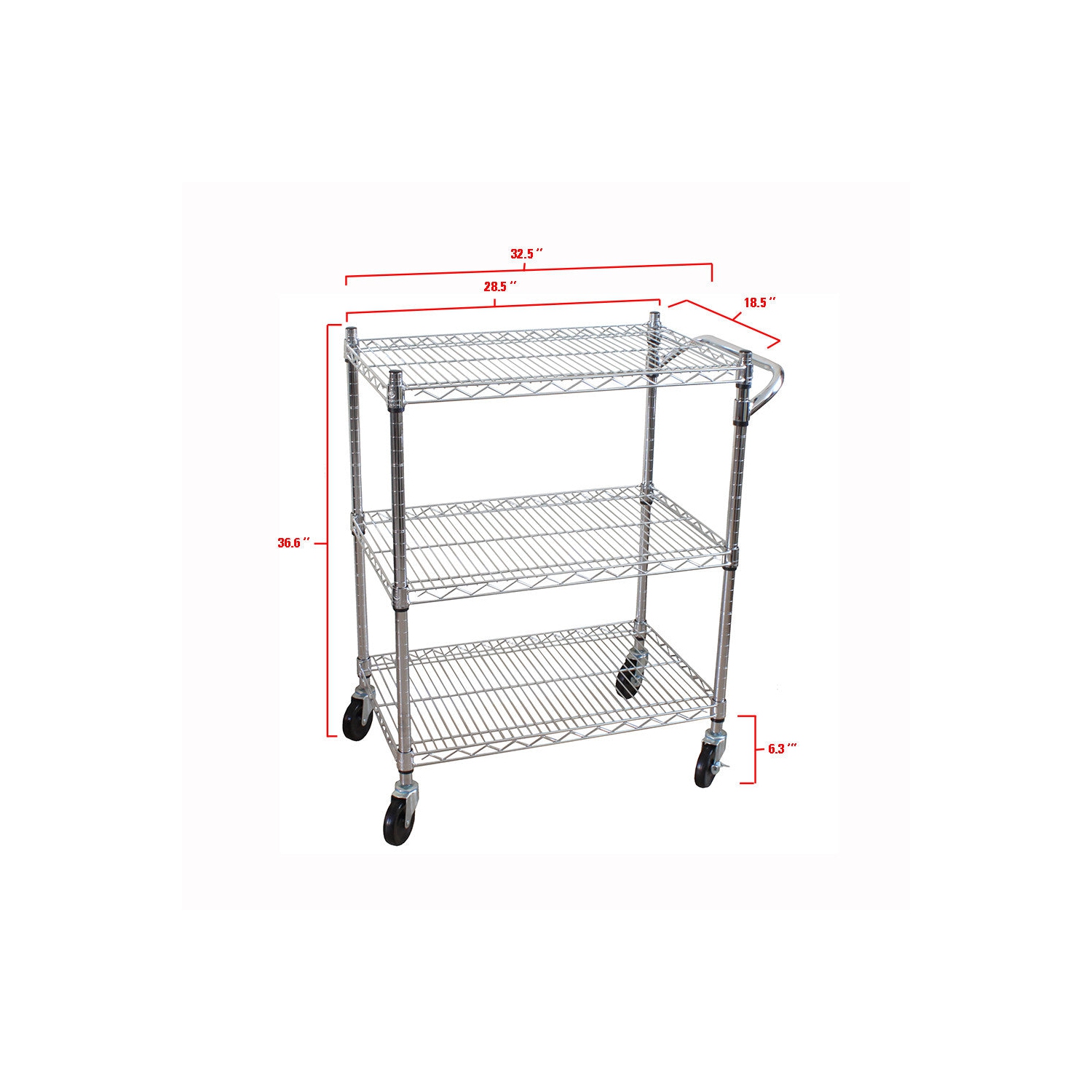 Oceanstar 3 Tier Heavy Duty All-Purpose Utility Cart