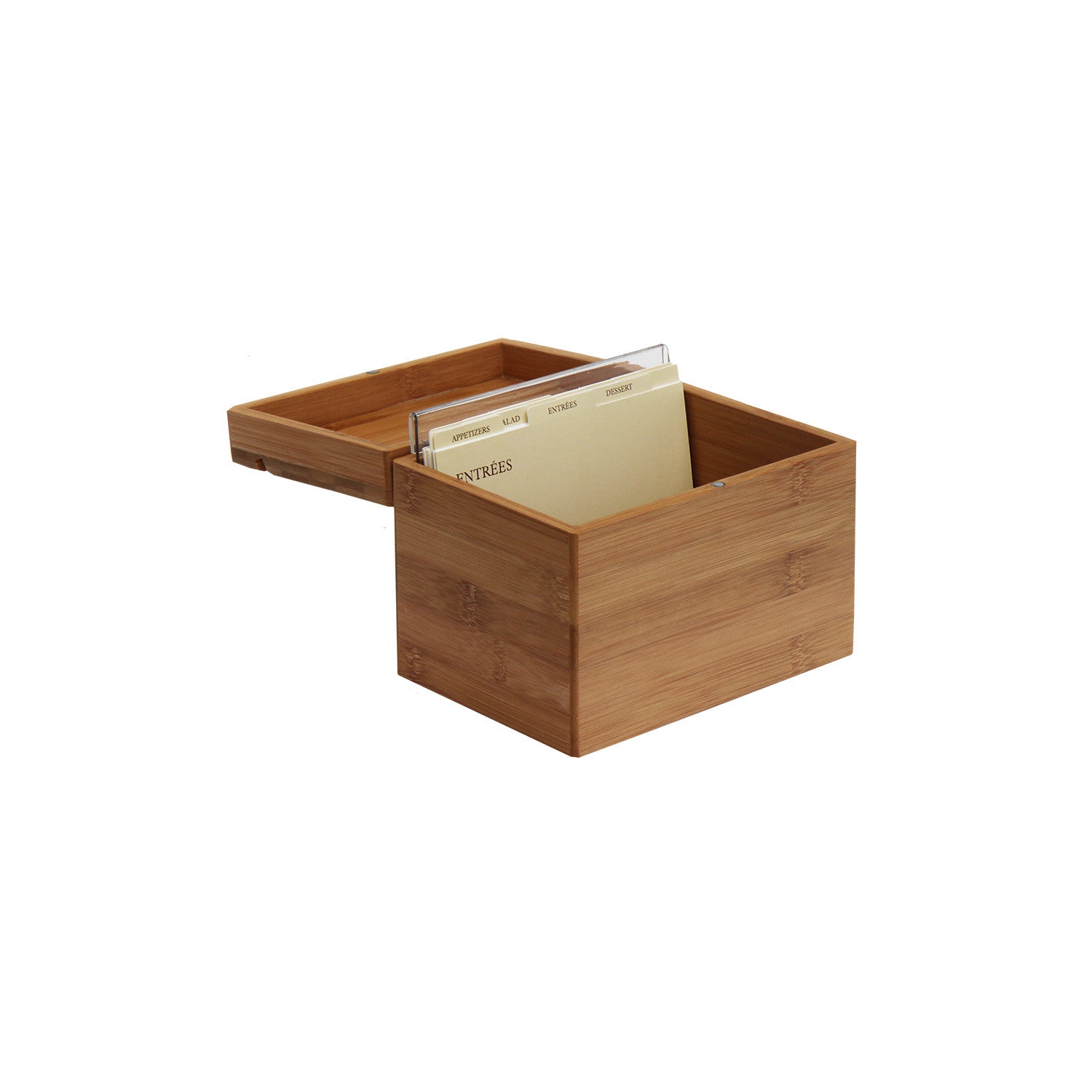 Oceanstar Bamboo Recipe Box with Divider