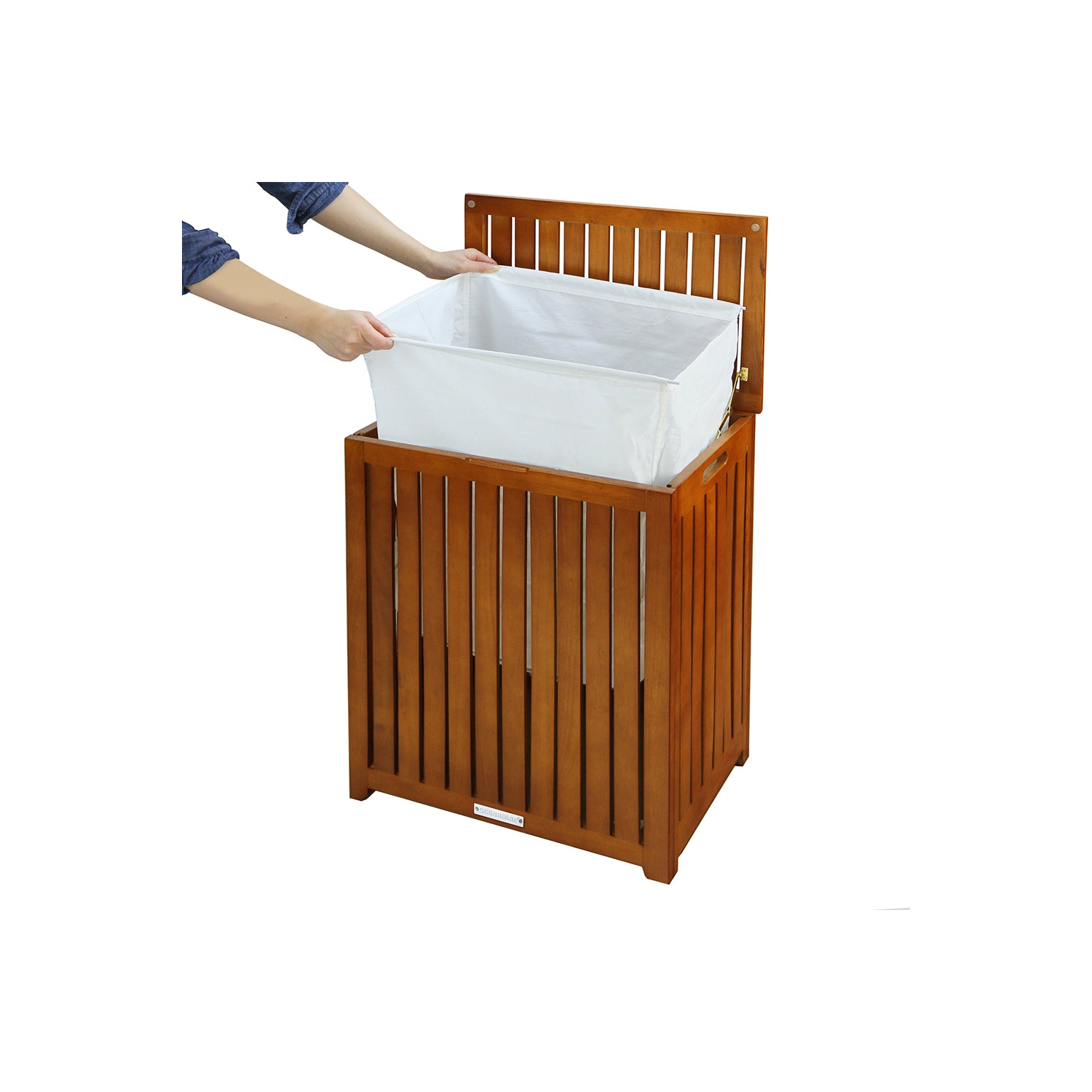 Oceanstar Solid Wood Spa Hamper
