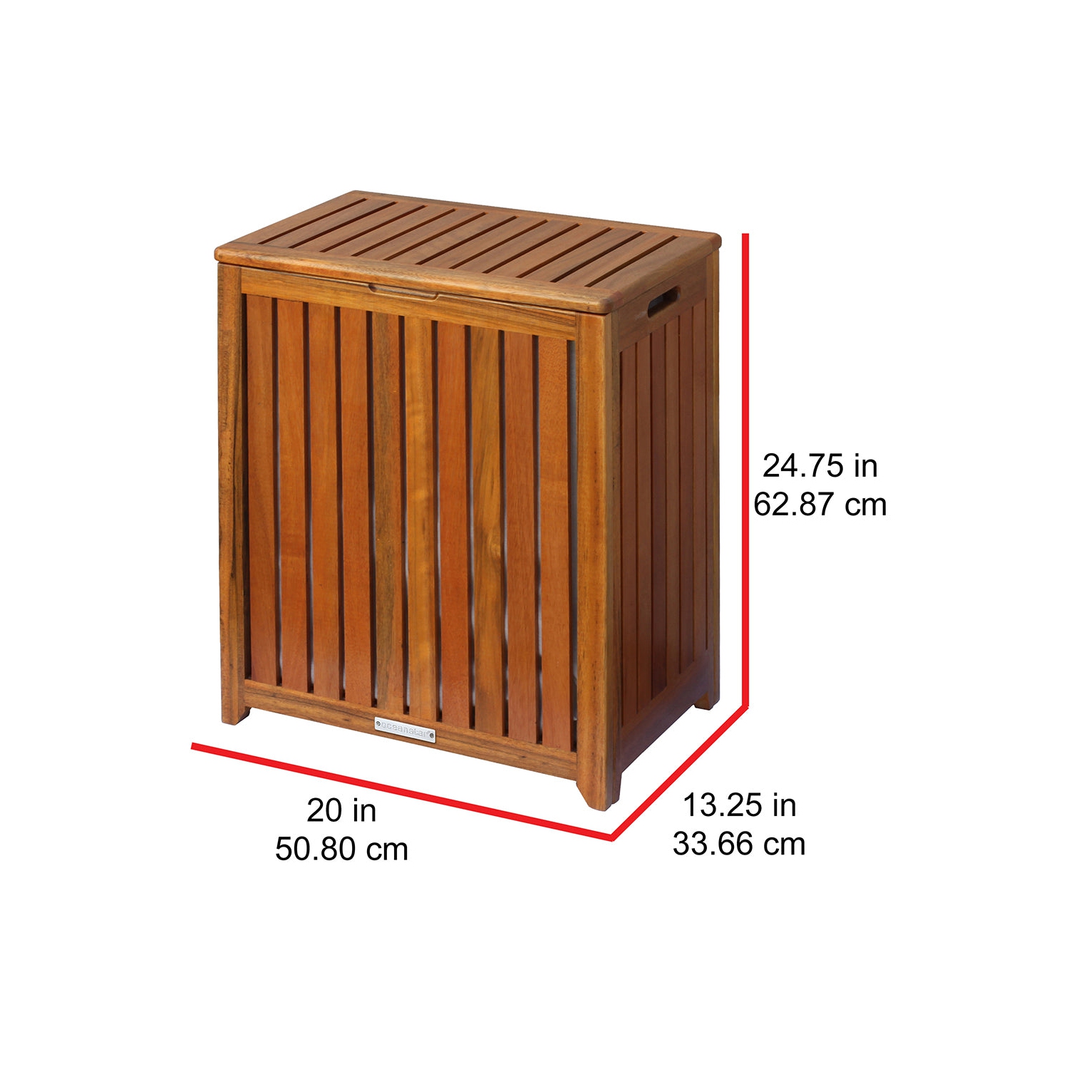 Oceanstar Solid Wood Spa Hamper