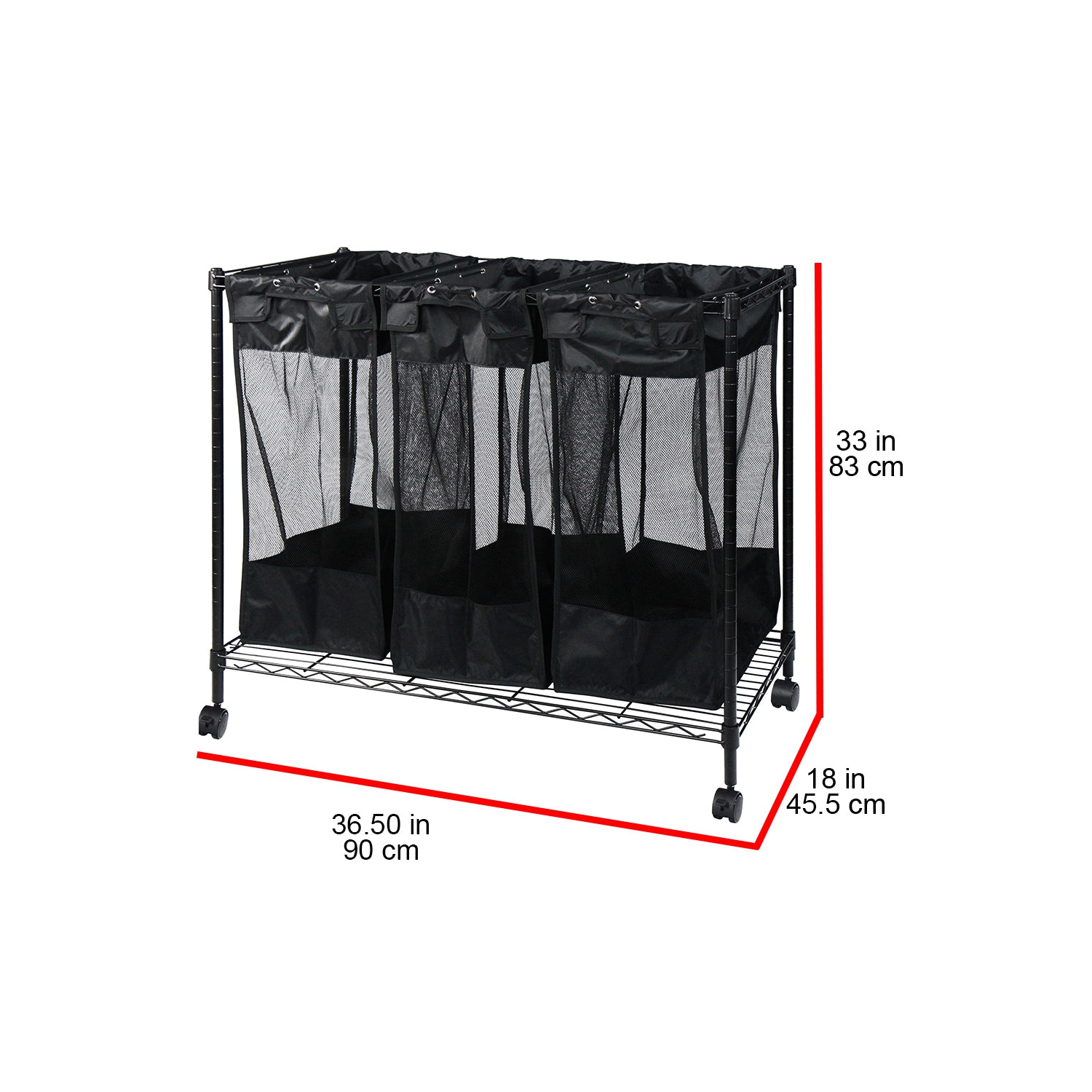 Oceanstar Triple Storage Organizer and Laundry Sorter