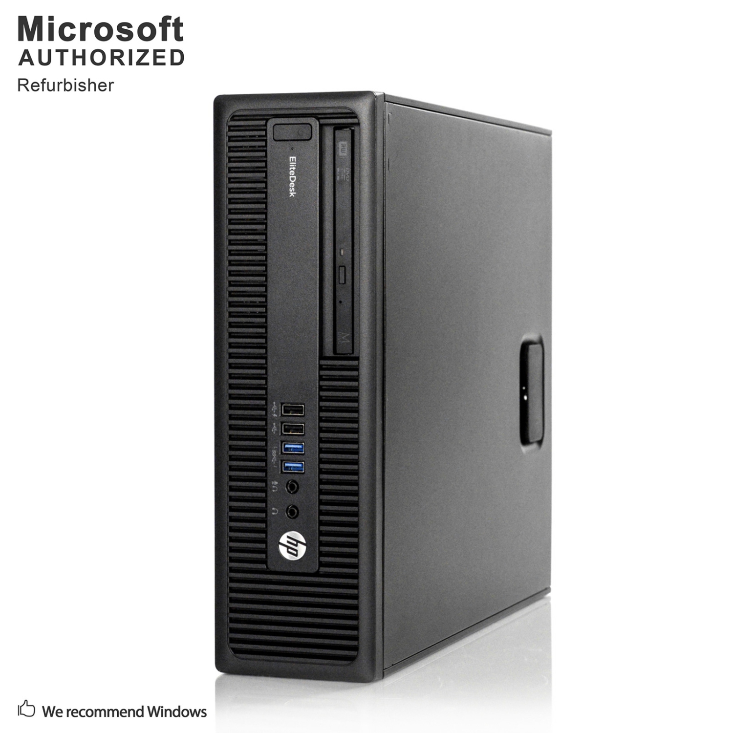 Refurbished - HP EliteDesk 800 G2 SFF, Intel Quad Core i5 6500 up to 3.6 GHz, 8 GB DDR4 RAM, 256 GB SSD, WiFi, Bluetooth 4.0, DVDRW, Windows 10 Pro