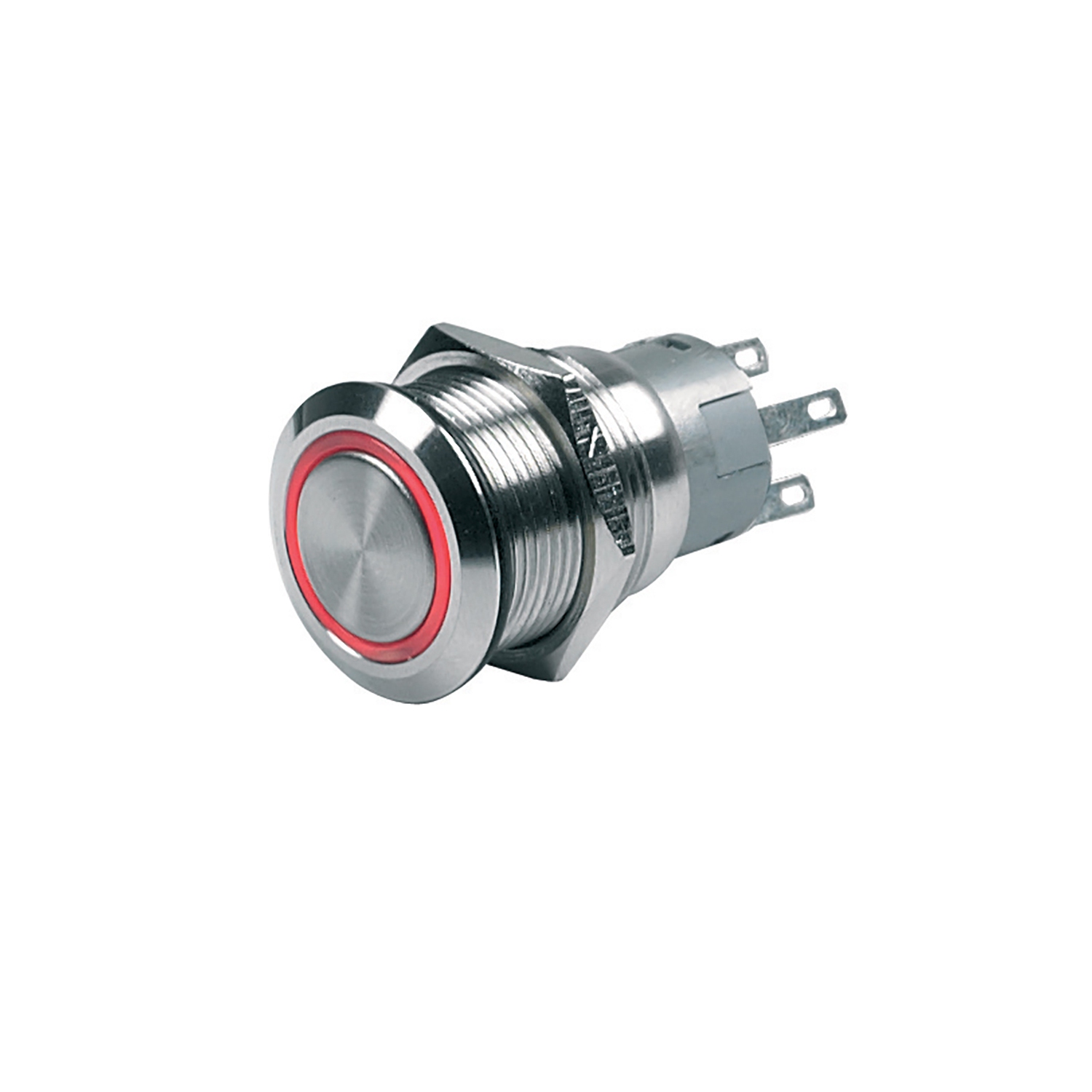 BEP Push-Button Switch 12V Latching On/Off - Red LED