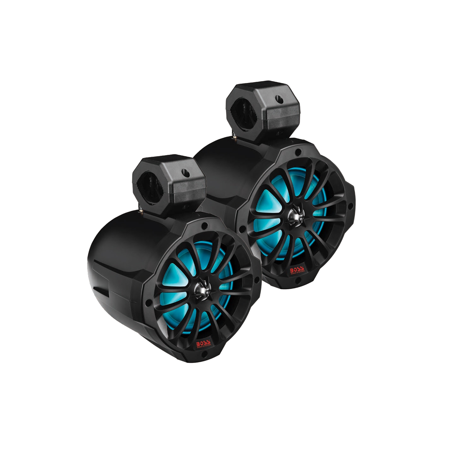 Boss Audio 6.5" Amplified Wake Tower Multi-Color Illuminated Speakers - Black