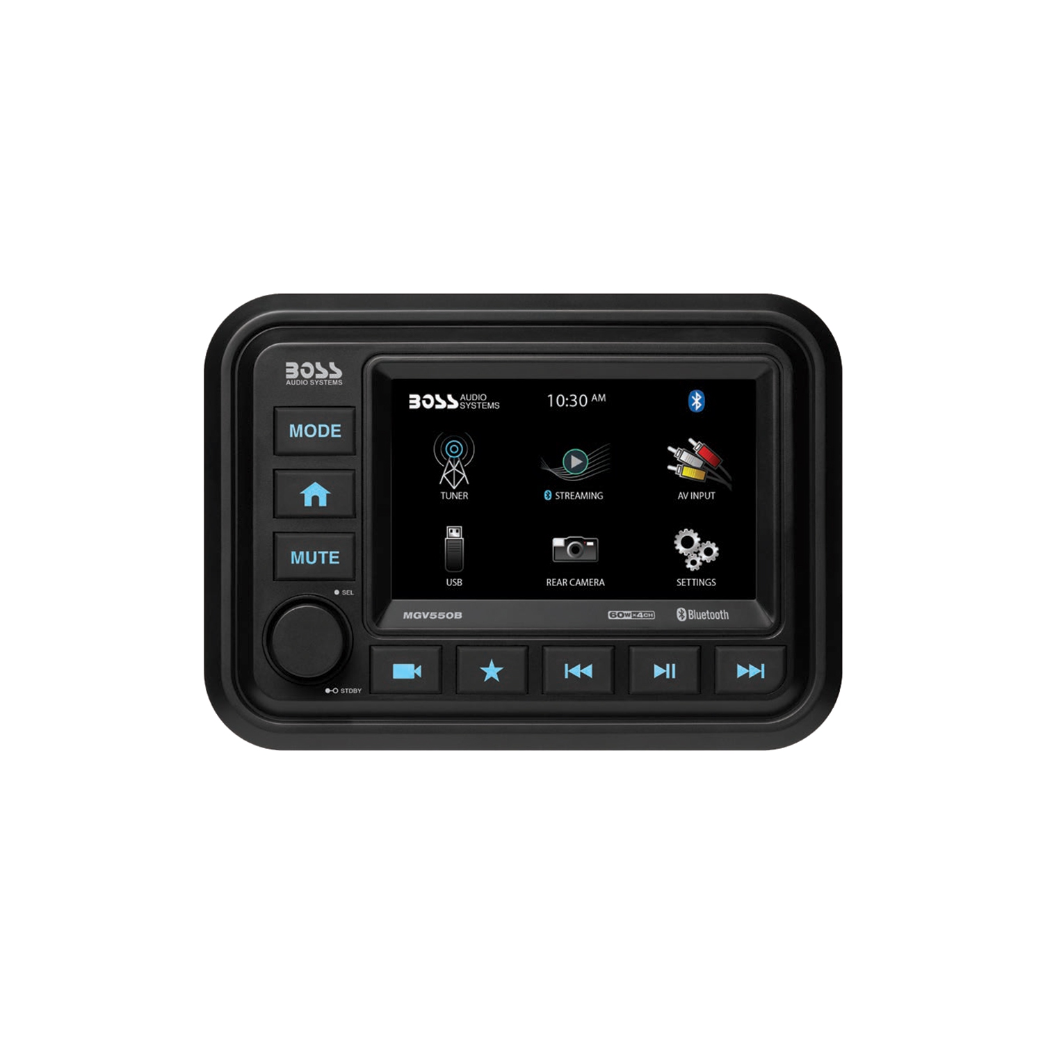 Boss Audio Bluetooth (Audio Streaming) Marine Gauge Digital Media AM/FM Receiver - Black