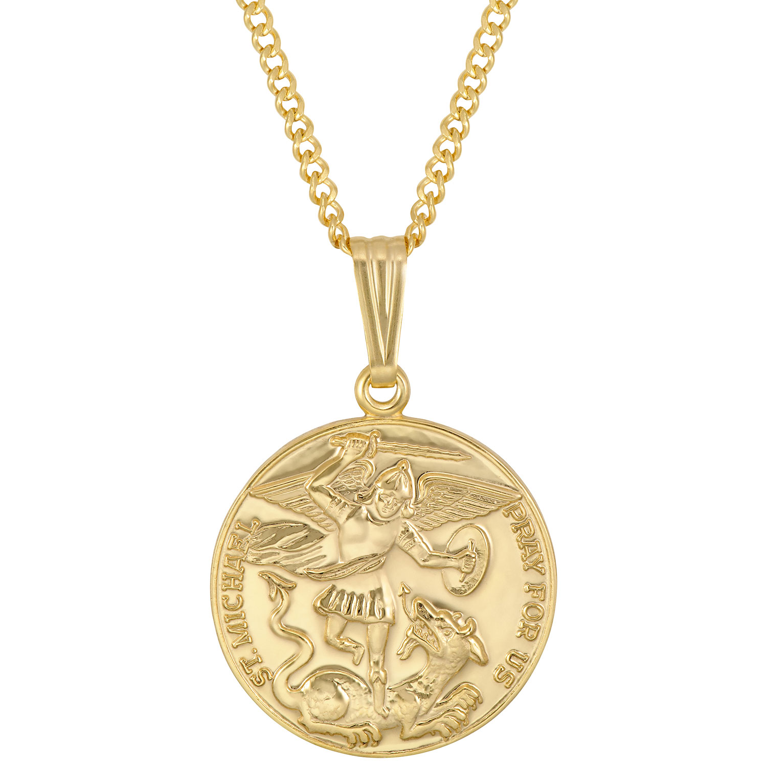 st michael pendant gold