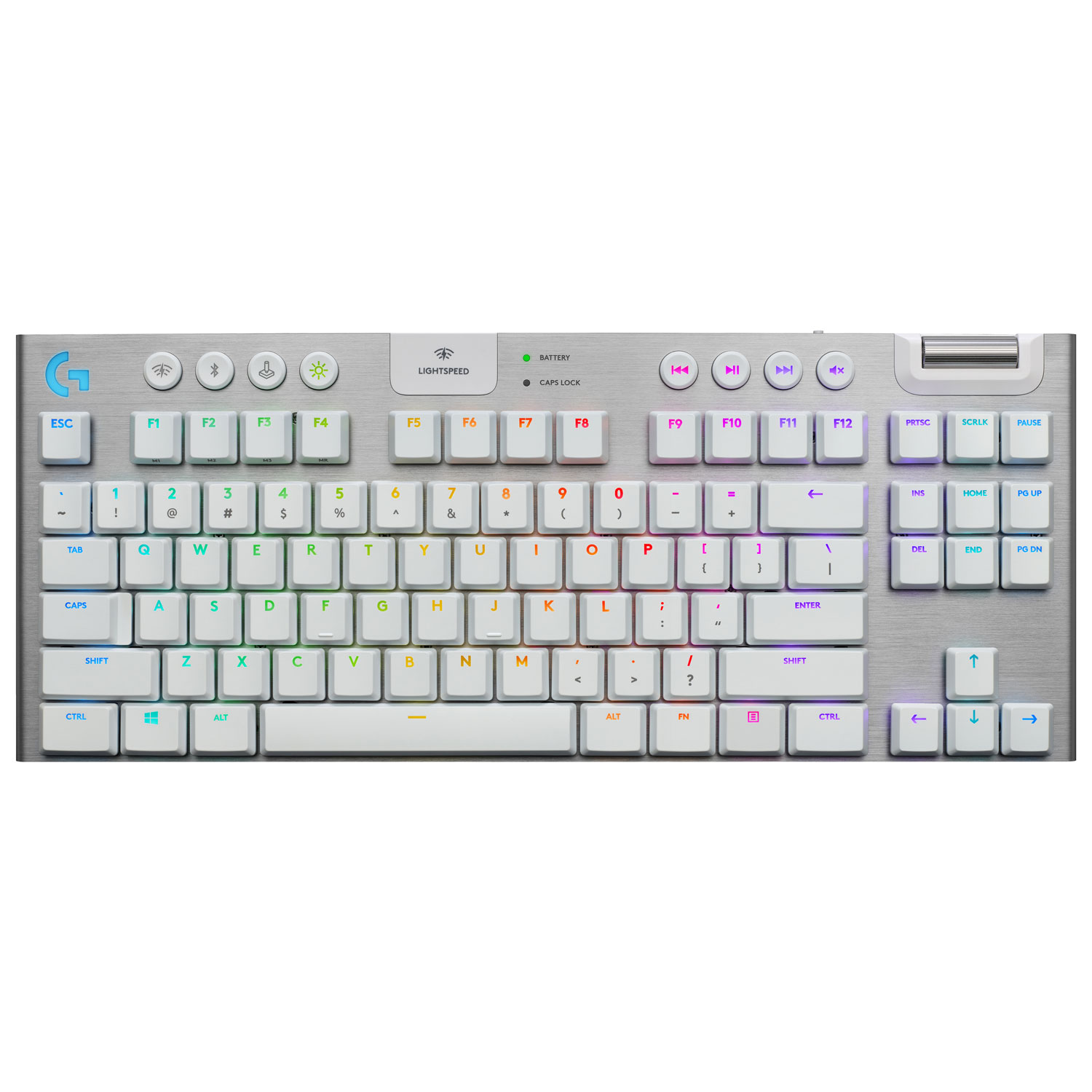Logitech G915 TKL LIGHTSPEED Wireless Backlit Mechanical Tactile Gaming Keyboard - White