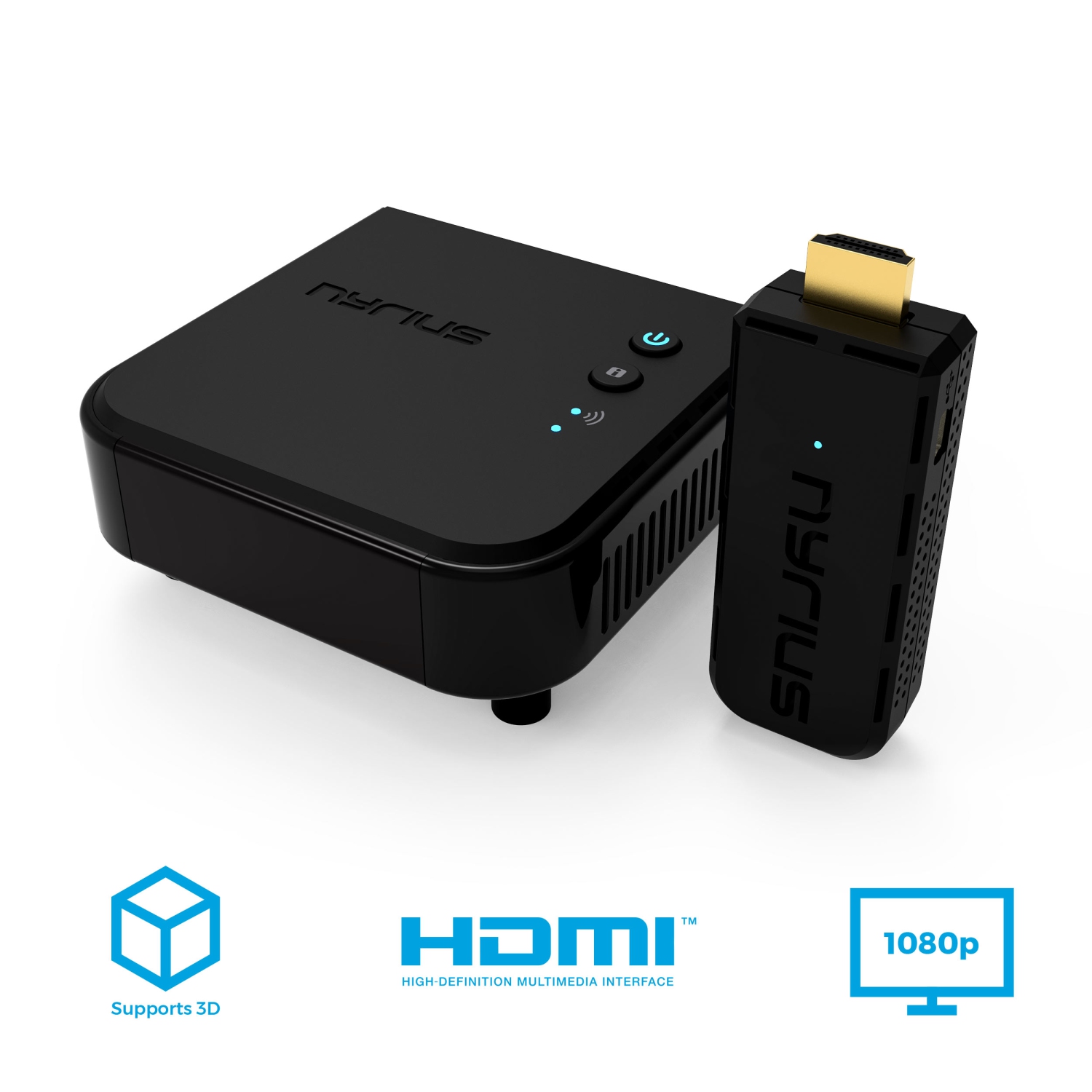 Nyrius ARIES Prime Digital Wireless HDMI Transmitter & Receiver System for HD 1080p 3D Video Streaming - 3 Pack