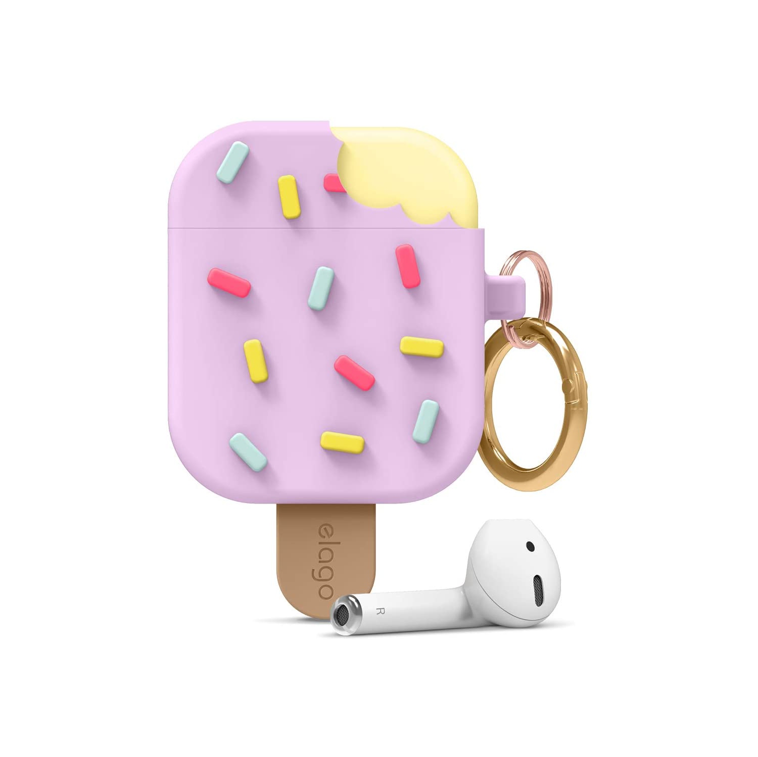 elago Ice Cream Case with Keychain, Compatible with AirPods 1 & 2, Cute 3D Design [US Patent Registered] (Blueberry)