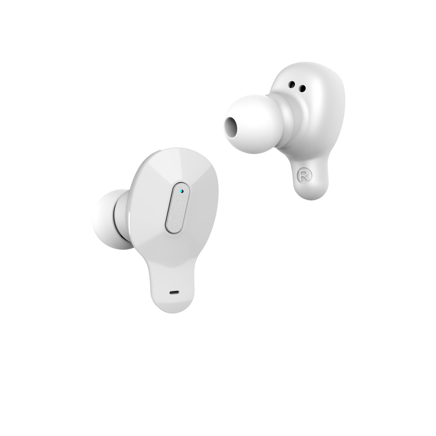 Écouteurs bouton Bluetooth sans fil autonomes TW22WH MAX LAX avec étui de chargement - Blanc