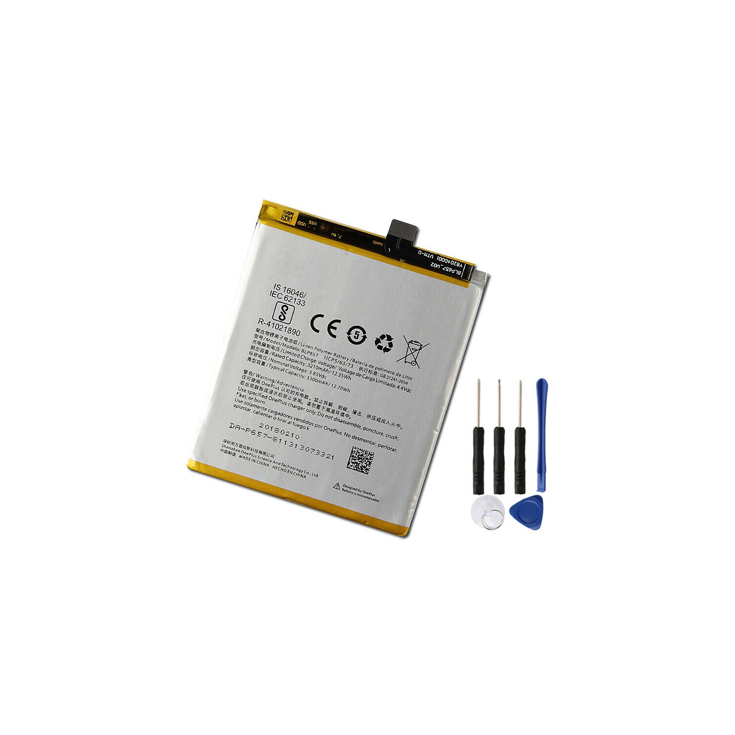 Replacement Battery & Repair Tools Compatible for OnePlus 6 Six A6000 A6003, BLP657