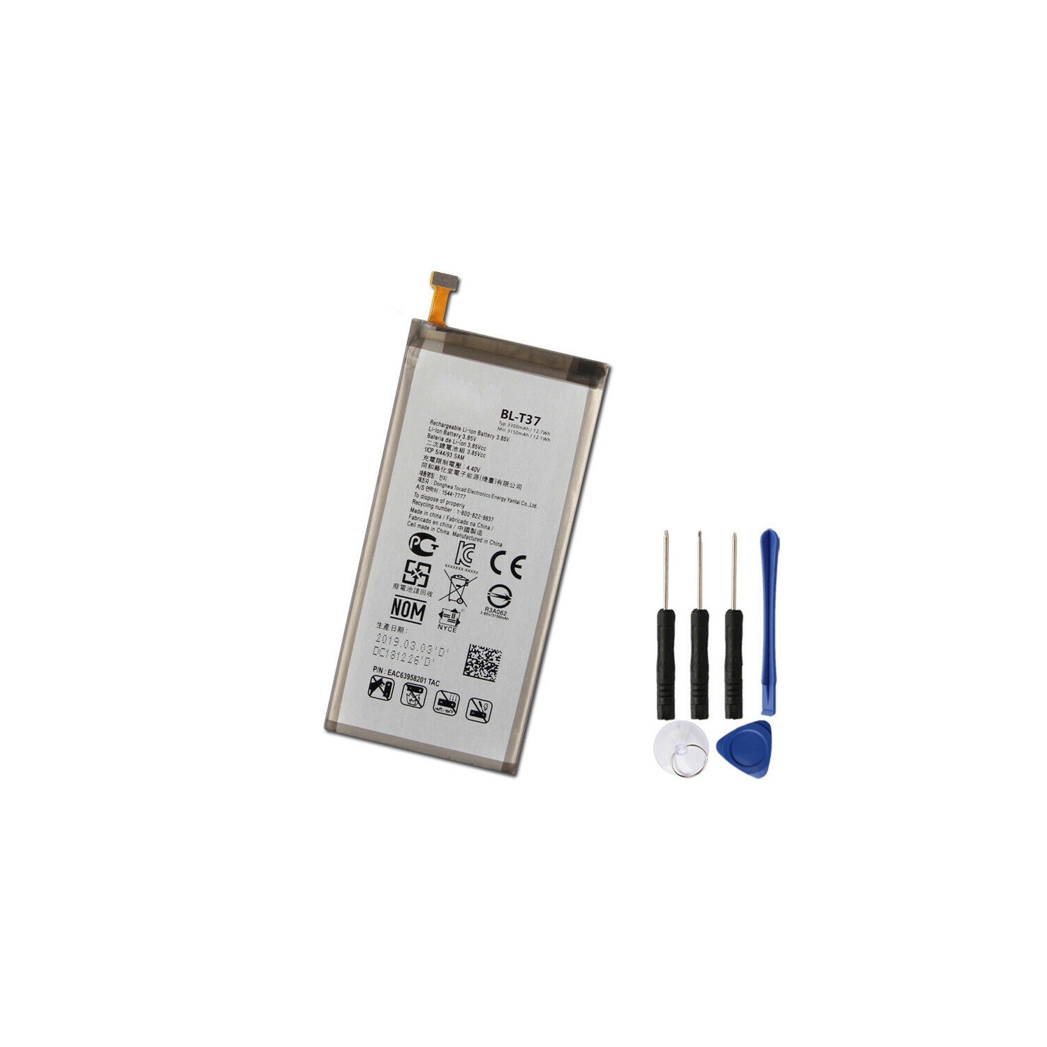 Replacement Battery & Repair Tools Compatible for LG Stylo Q Plus / Stylo 4 / V40 / Q8, BL-T37
