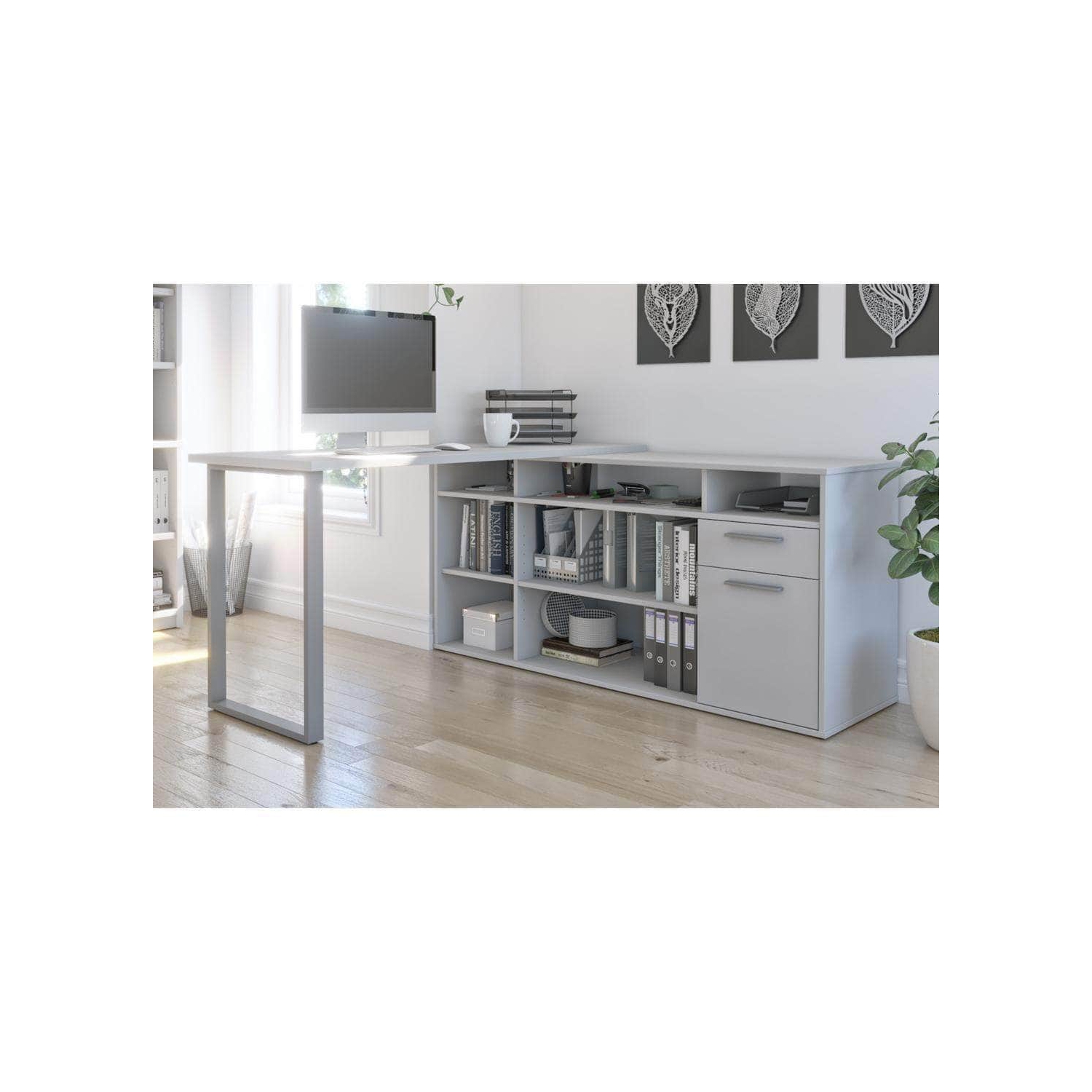 Solay L-Shaped Desk - White