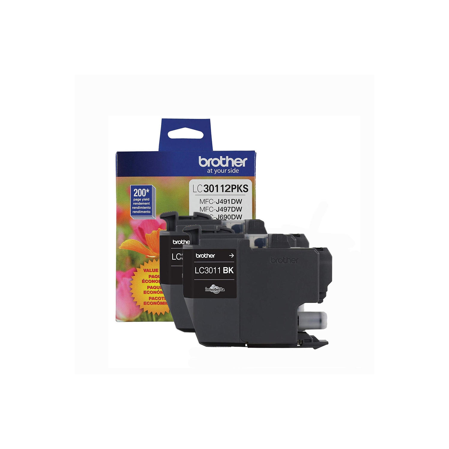 Paquet de deux cartouches d’encre noire originale LC3011 de Brother