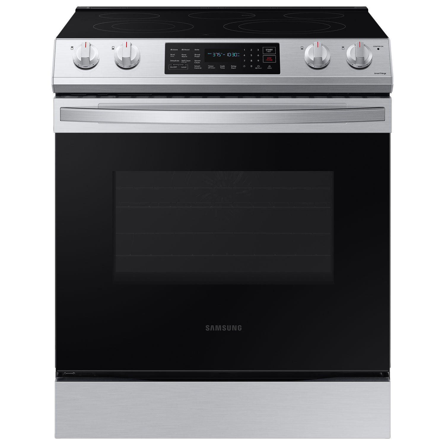 Samsung 30" 6.3 Cu. Ft. Fan Convection 5-Element Slide-In Electric Range (NE63T8311SS) - Stainless