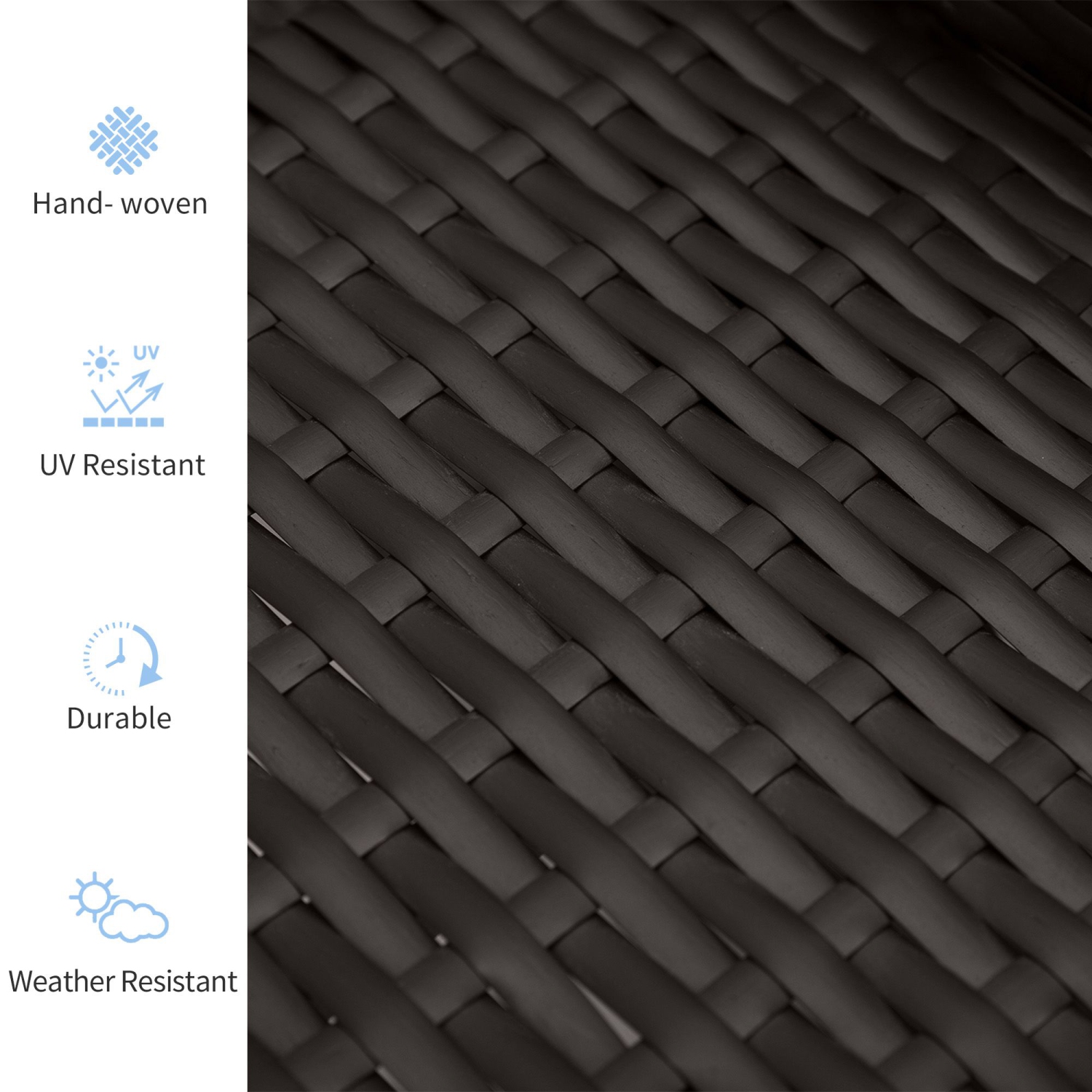 Outsunny PE Rattan Outdoor Recliner Chair, Wicker Patio Lounge Chair with Adjustable Backrest, Retractable Footrest and Cushion, Blue