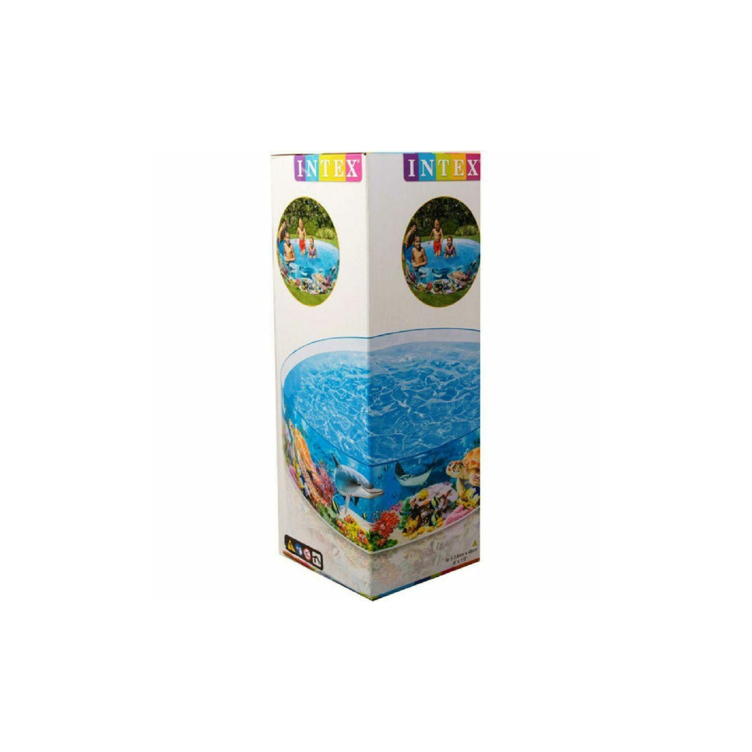 Intex - Rigid Swimming Pool for Children, 2.44m x 46cm, Seabed Pattern