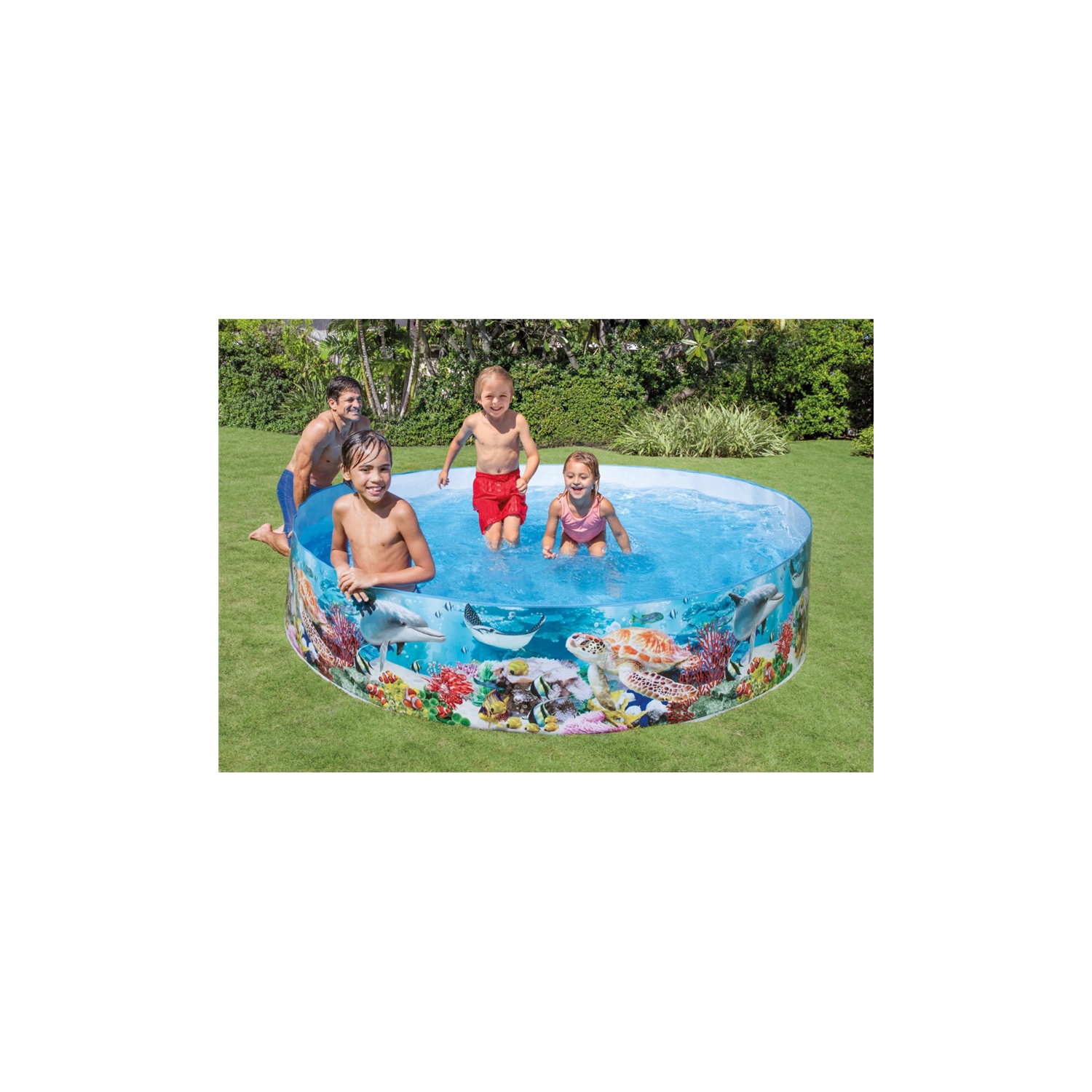 Intex - Rigid Swimming Pool for Children, 2.44m x 46cm, Seabed Pattern