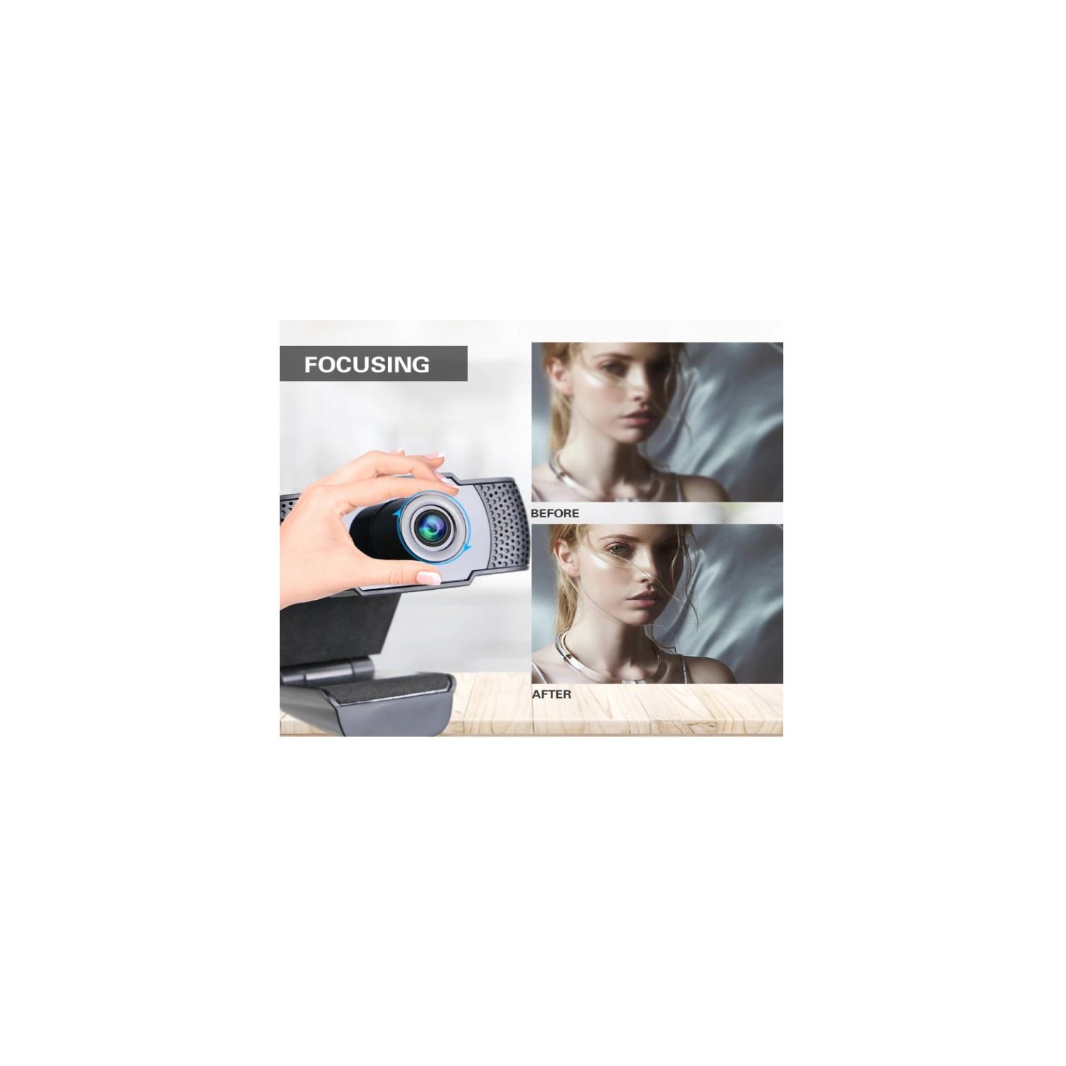 Caméra Web HD 1080p de Vimtag avec microphone intégré, USB Plug and Play, aucune installation de logiciel requise, prend en charge Windows et Mac