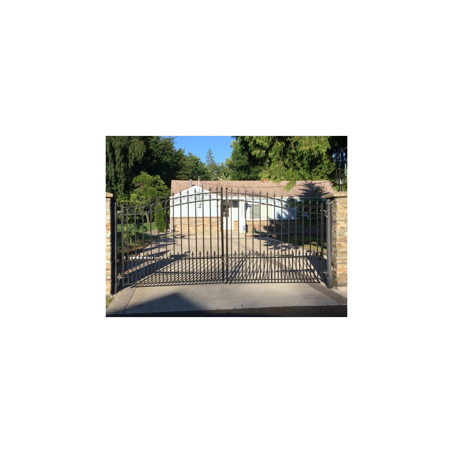 ALEKO® DG16PRAD Prague Style Dual Swing Steel Driveway Gate 16'