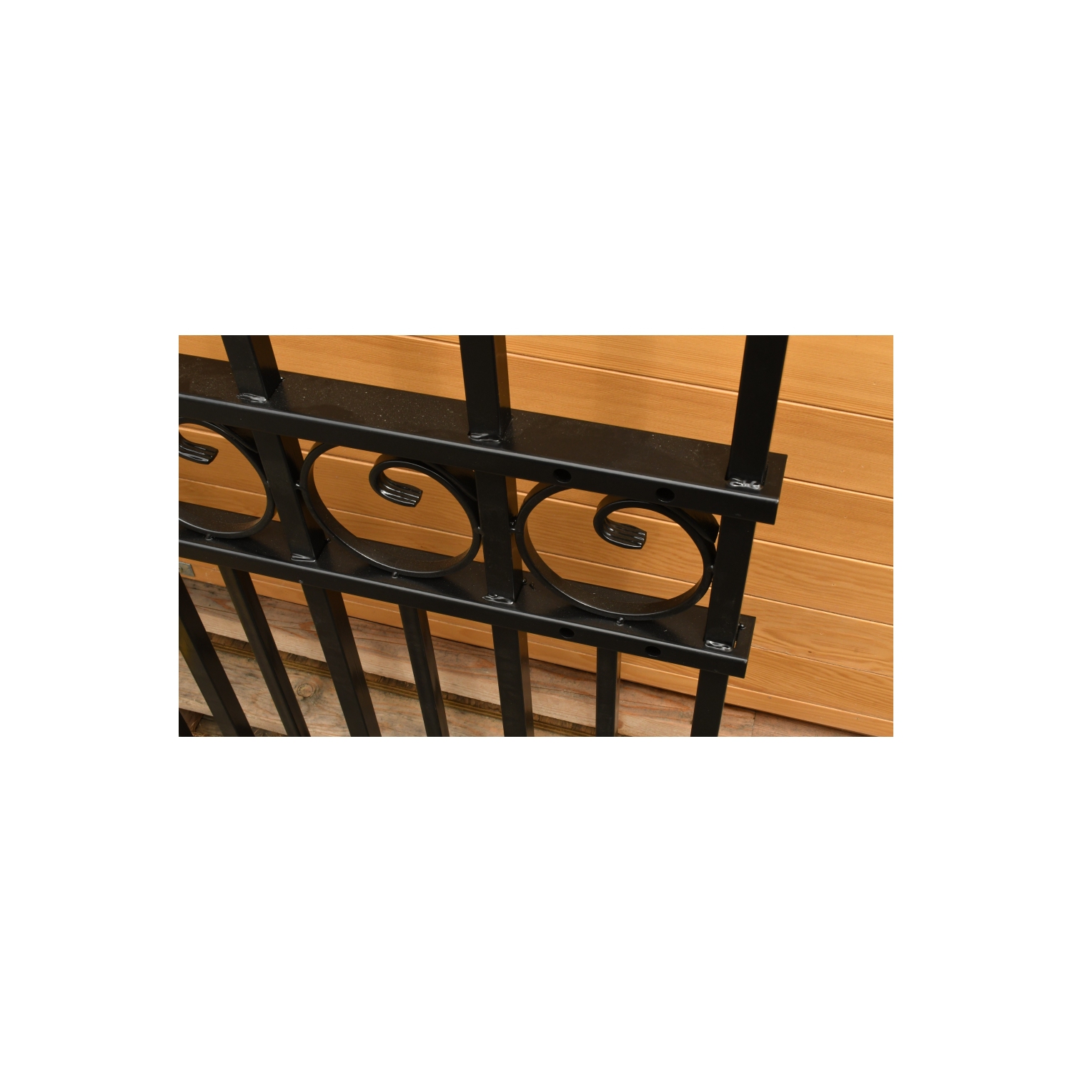 ALEKO SET16X4PARS Paris Style Steel Swing Single Driveway 16 ft with Pedestrian Gate 4 ft