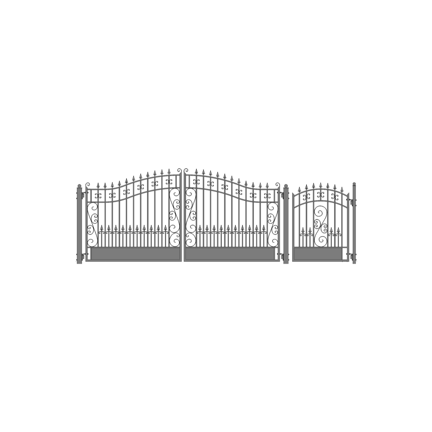 ALEKO SET16X4VEND Venice Style Steel Swing Dual Driveway 16 ft with Pedestrian Gate 4 ft