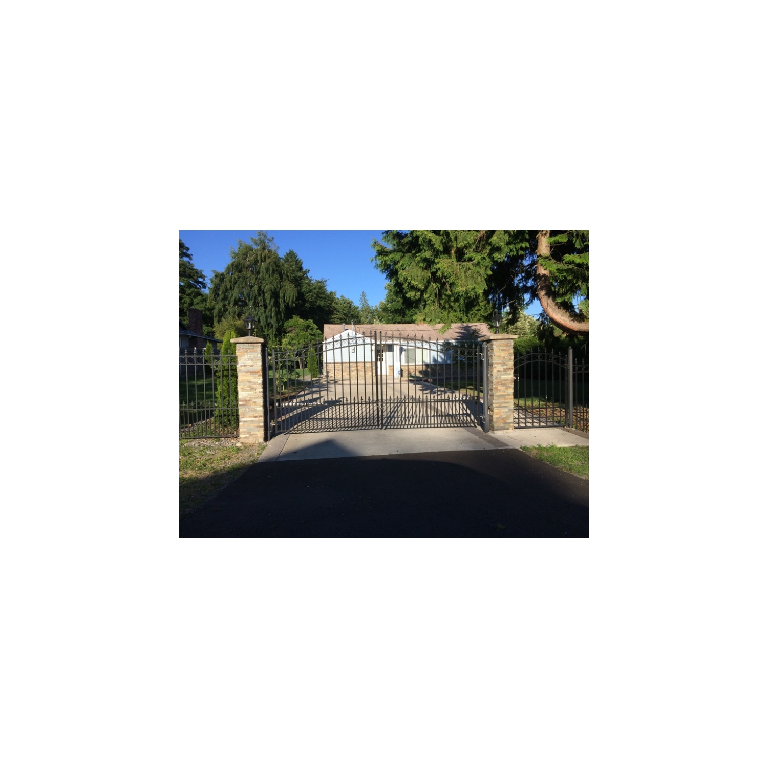 ALEKO SET12X4PRAD Prague Style Steel Swing Dual Driveway 12 ft with Pedestrian Gate 4 ft