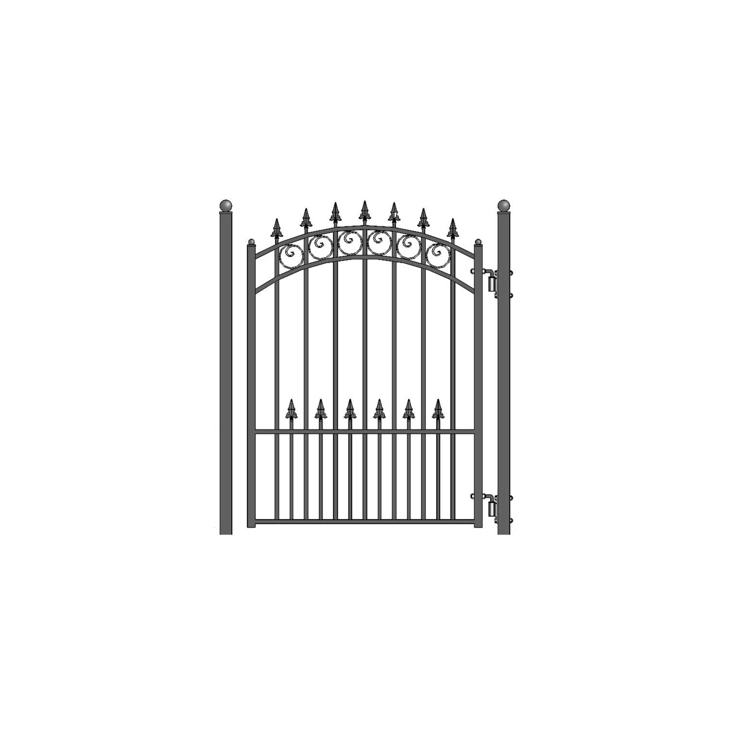 ALEKO SET12X4PRAD Prague Style Steel Swing Dual Driveway 12 ft with Pedestrian Gate 4 ft