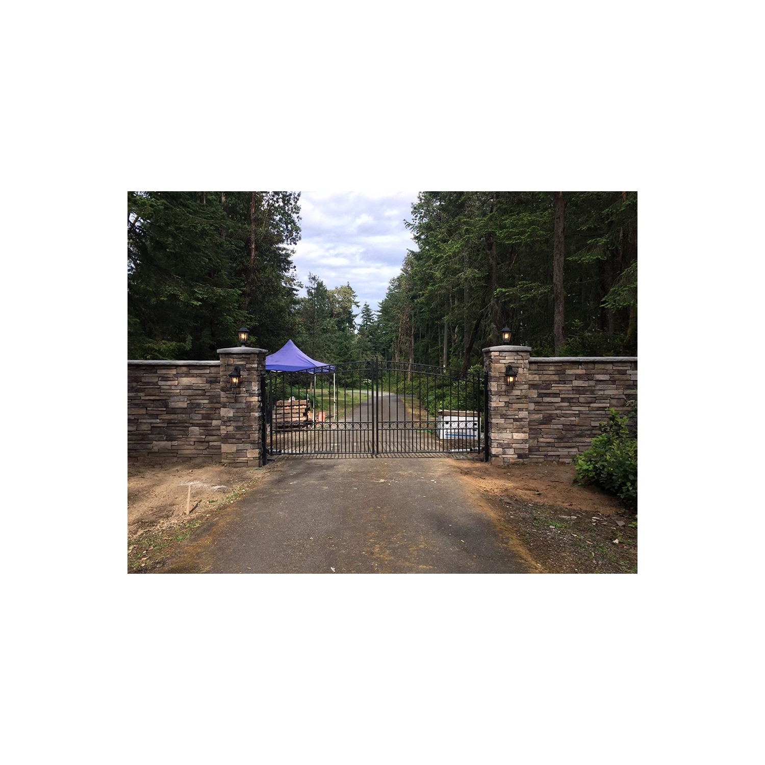 ALEKO DG14PARD Paris Style Dual Swing Steel Driveway Gate 14'