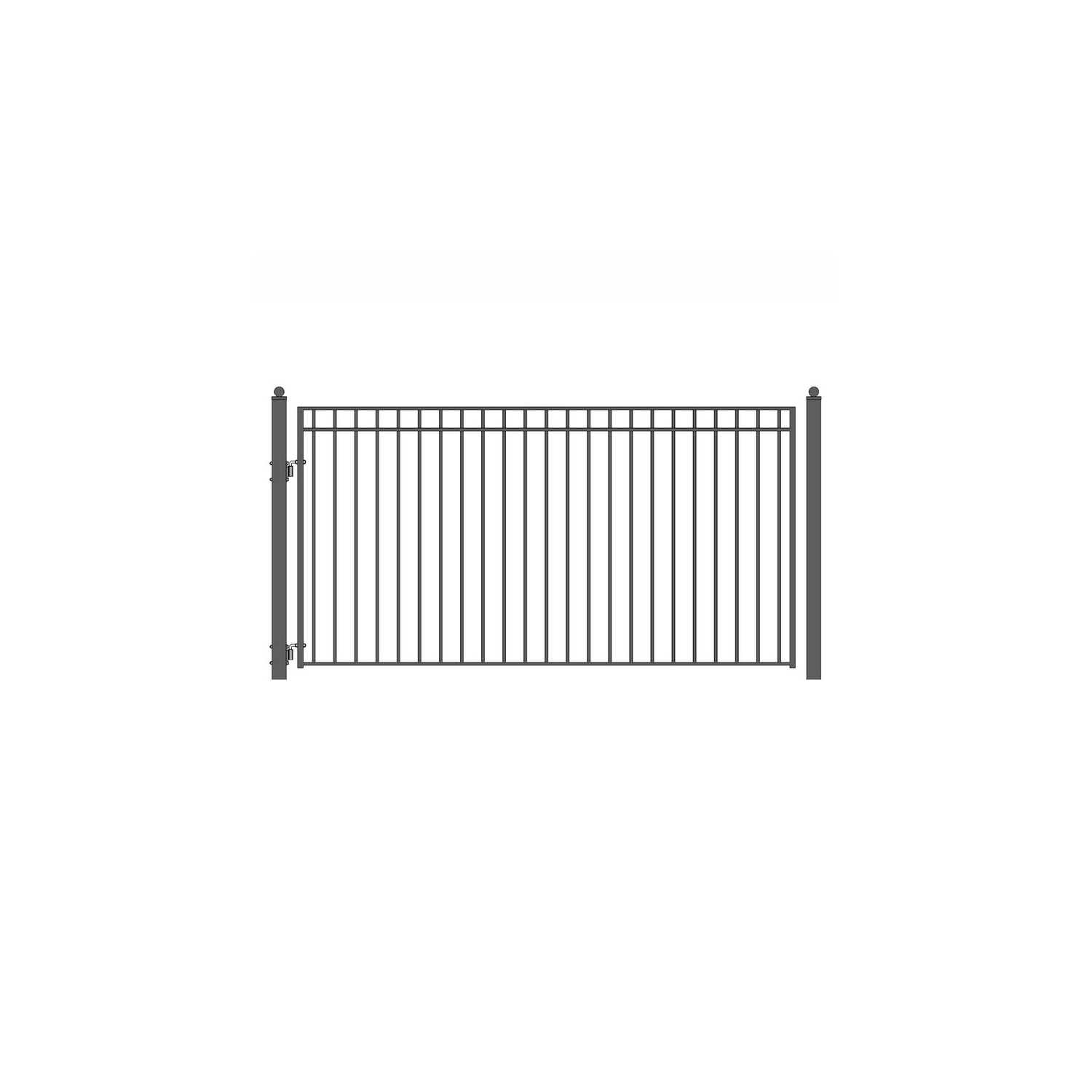 ALEKO DG12MADSSW Madrid Style Single Swing Steel Driveway Gate 12'