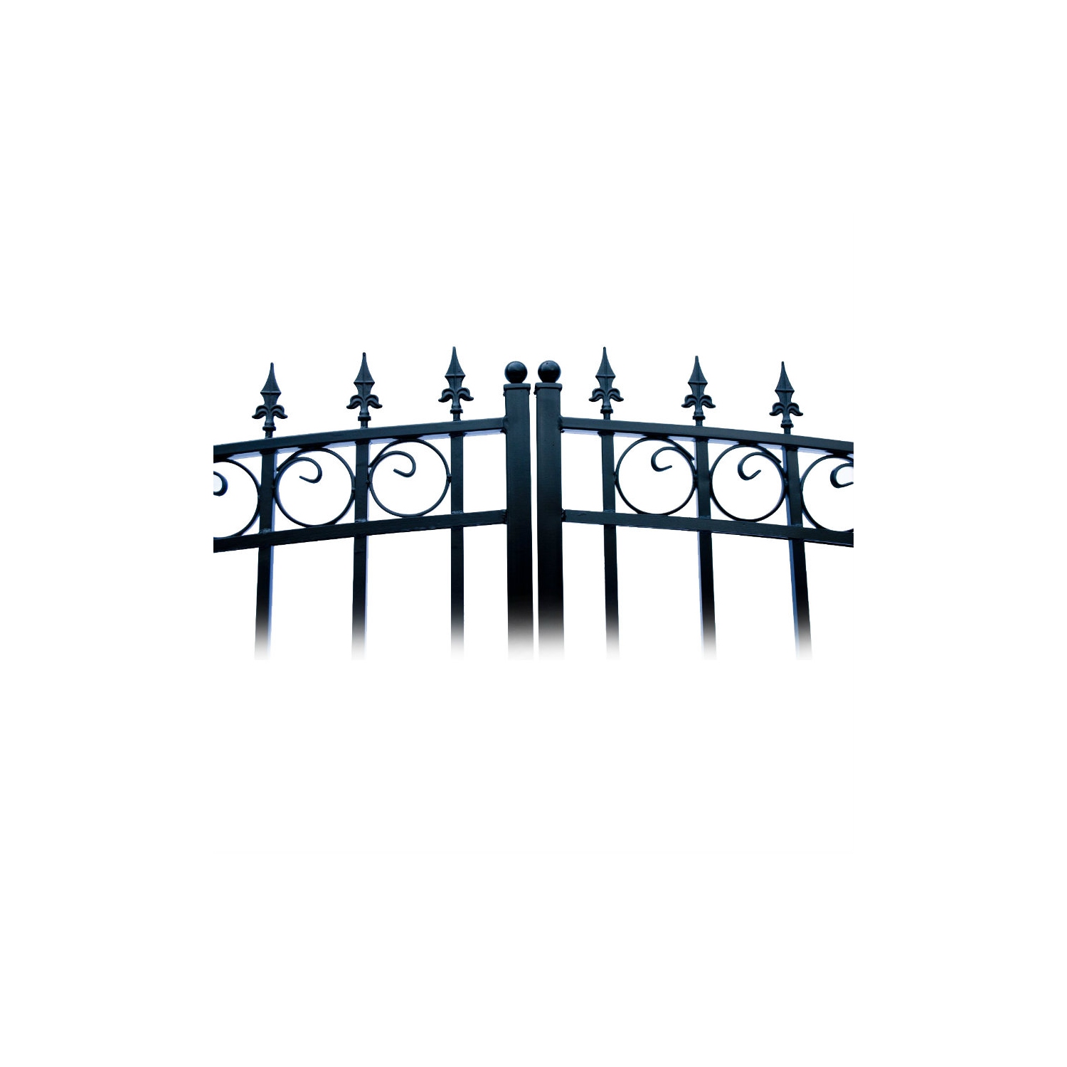 ALEKO SET14X4LOND London Style Steel Swing Dual Driveway 14 ft with Pedestrian Gate 4 ft