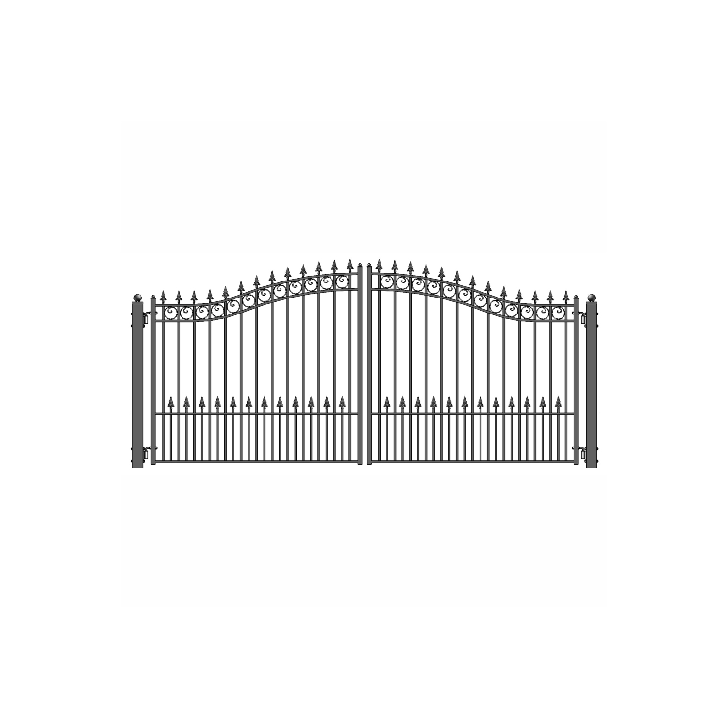ALEKO DG14PRAD Prague Style Dual Swing Steel Driveway Gate 14'