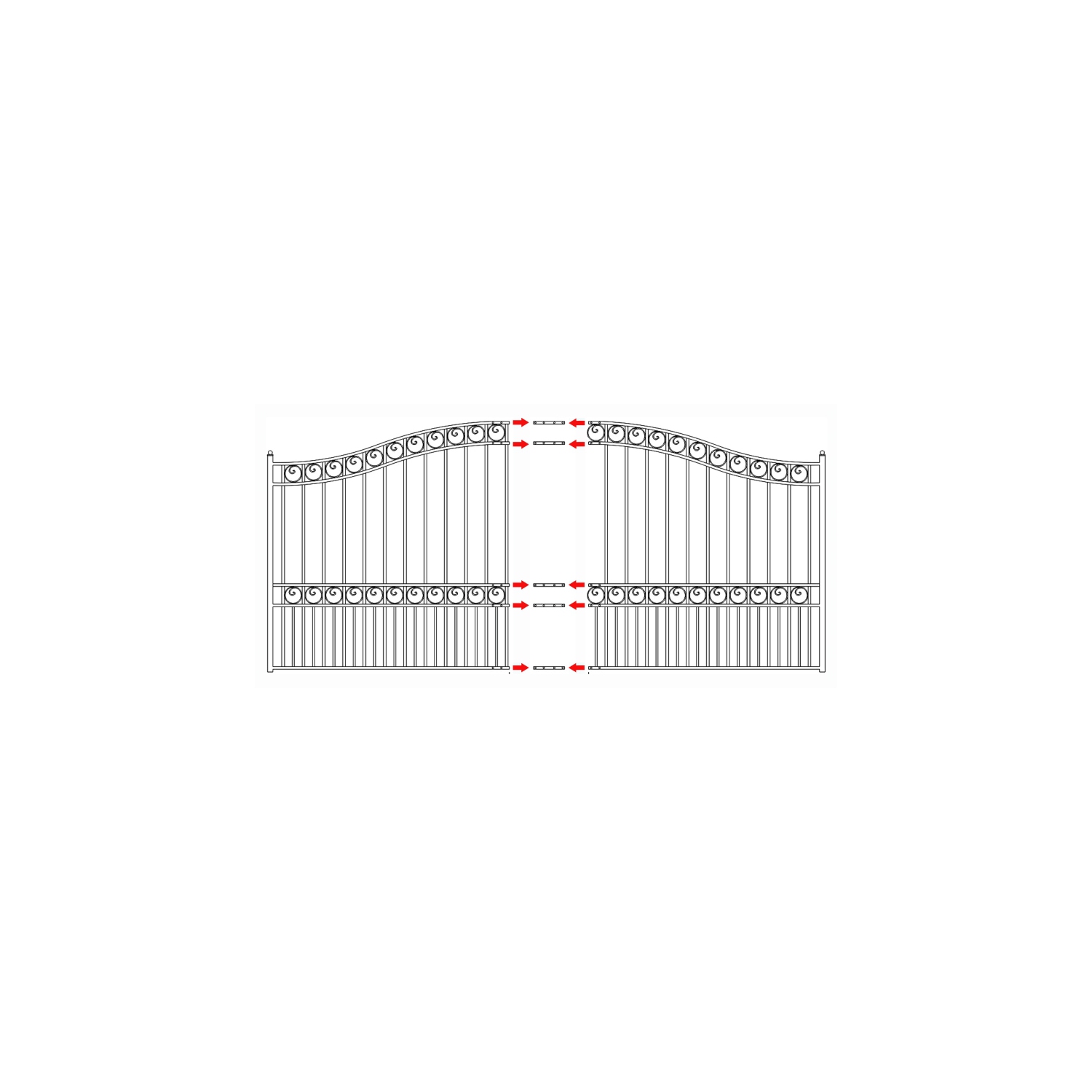ALEKO DG14PARSSW Paris Style Single Swing Steel Driveway Gate 14'