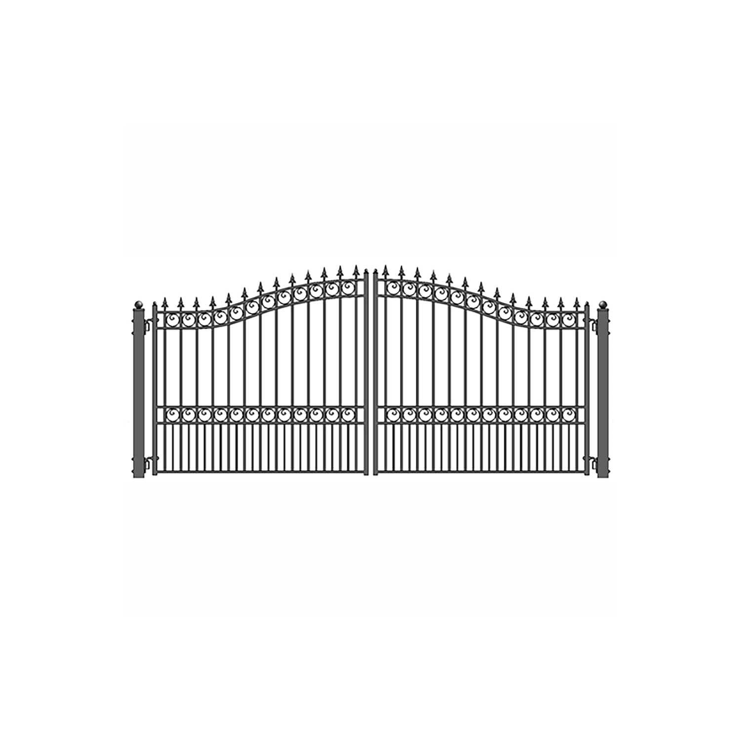 ALEKO® DG18LOND London Style Dual Swing Steel Driveway Gate 18'