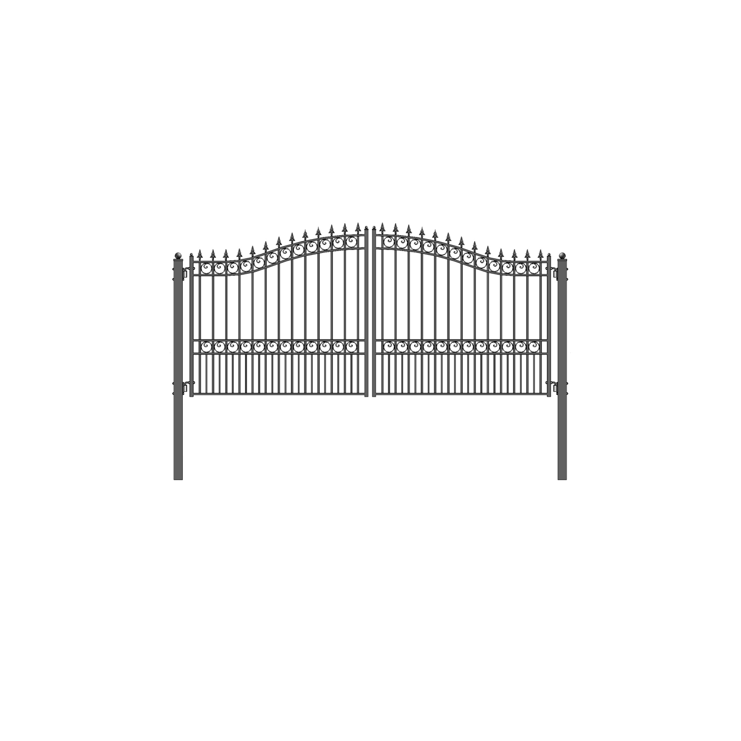 ALEKO® DG18LOND London Style Dual Swing Steel Driveway Gate 18'
