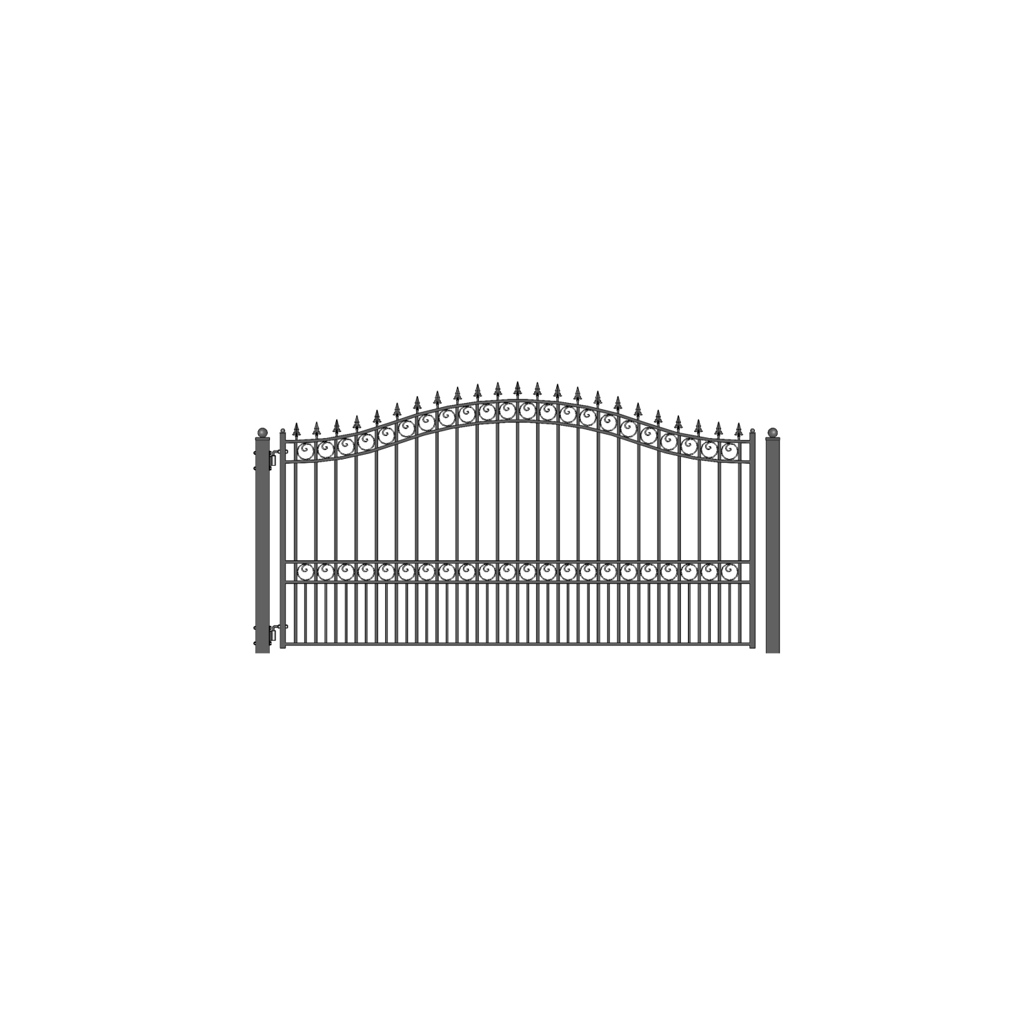 ALEKO® DG18LONSSW London Style Single Swing Steel Driveway Gate 18'