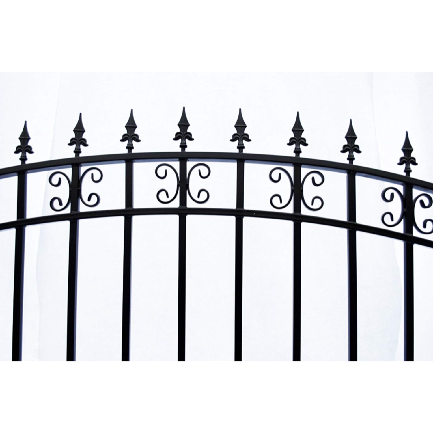 ALEKO SET16X4STPS St. Louis Style Steel Swing Single Driveway 16 ft with Pedestrian Gate 4 ft