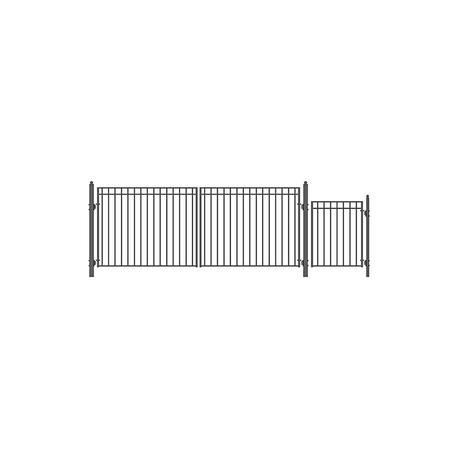 ALEKO SET16X4MADD Madrid Style Steel Swing Dual Driveway 16 ft with Pedestrian Gate 4 ft