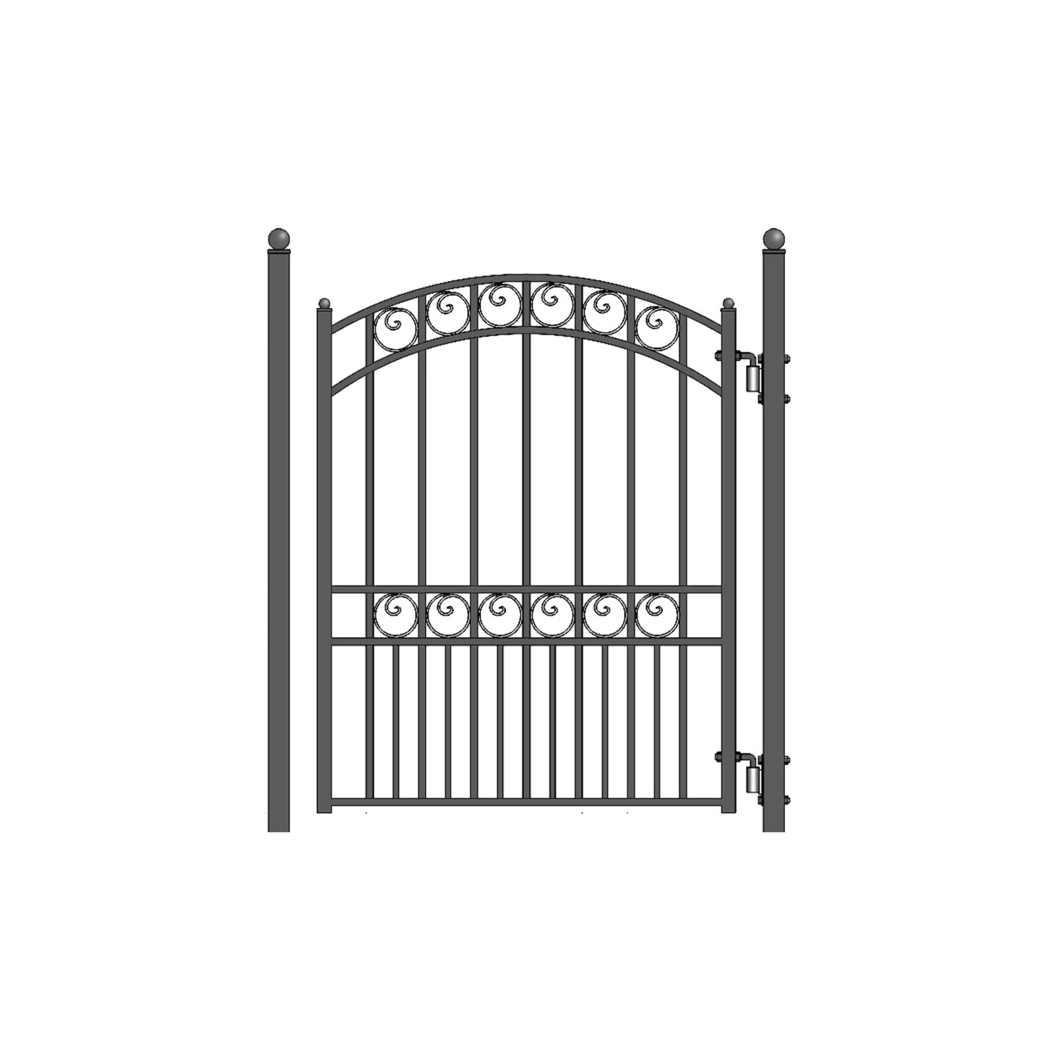 ALEKO SET14X4PARD Paris Style Steel Swing Dual Driveway 14 ft with Pedestrian Gate 4 ft