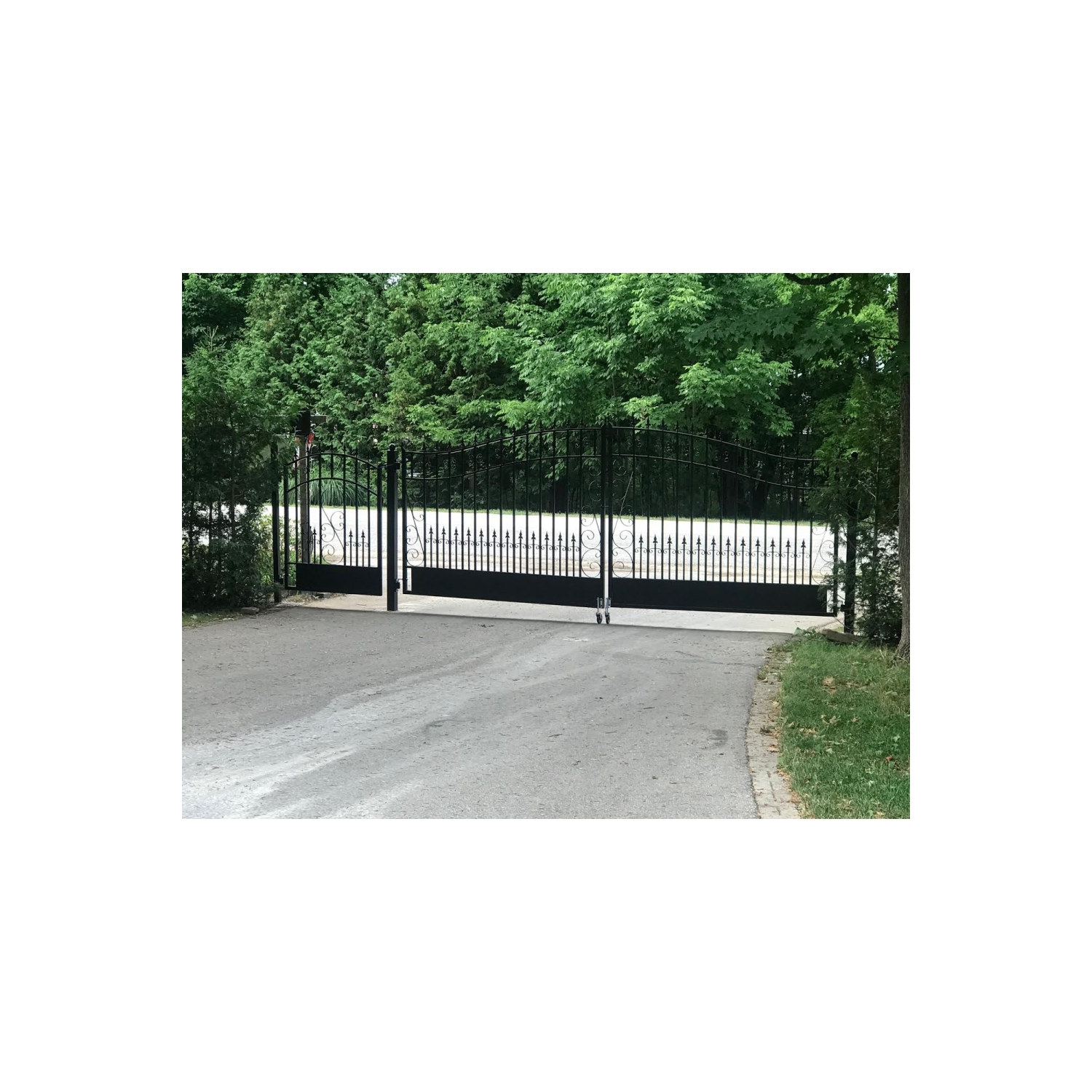 ALEKO SET12X4VEND Venice Style Steel Swing Dual Driveway 12 ft with Pedestrian Gate 4 ft