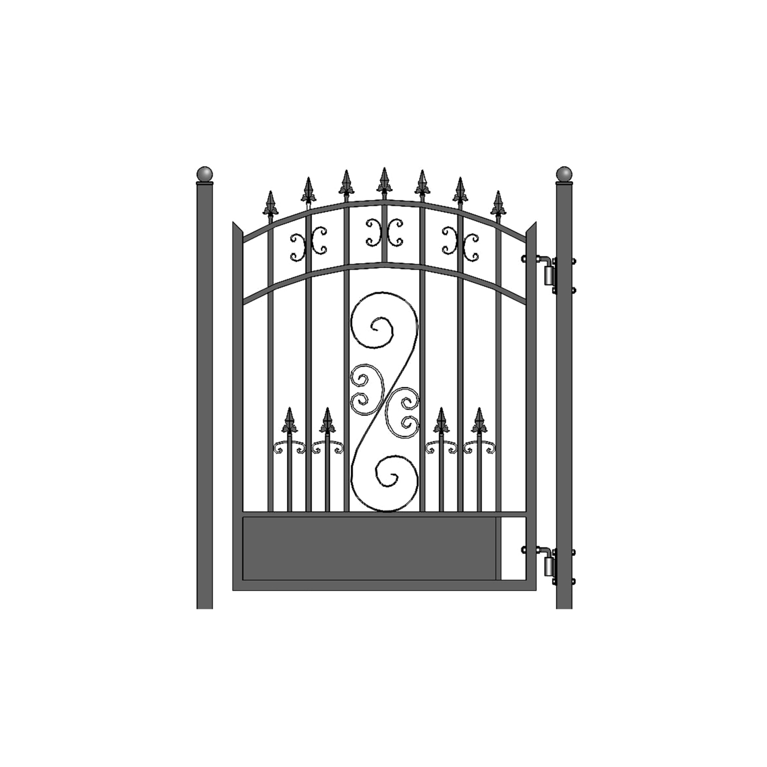 ALEKO SET12X4VEND Venice Style Steel Swing Dual Driveway 12 ft with Pedestrian Gate 4 ft