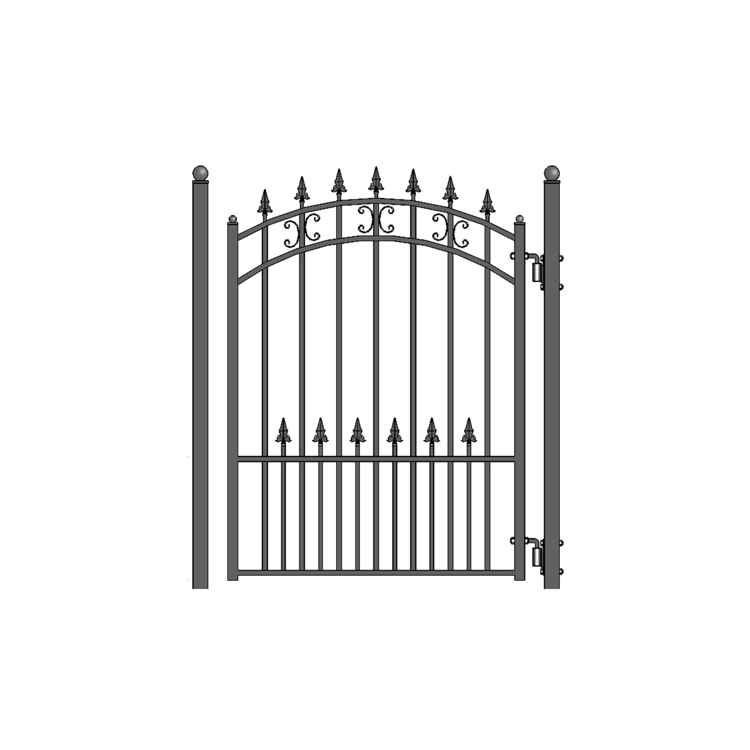 ALEKO SET14X4STPS ST. Petersburg Style Steel Swing Single Driveway 14 ft with Pedestrian Gate 4 ft