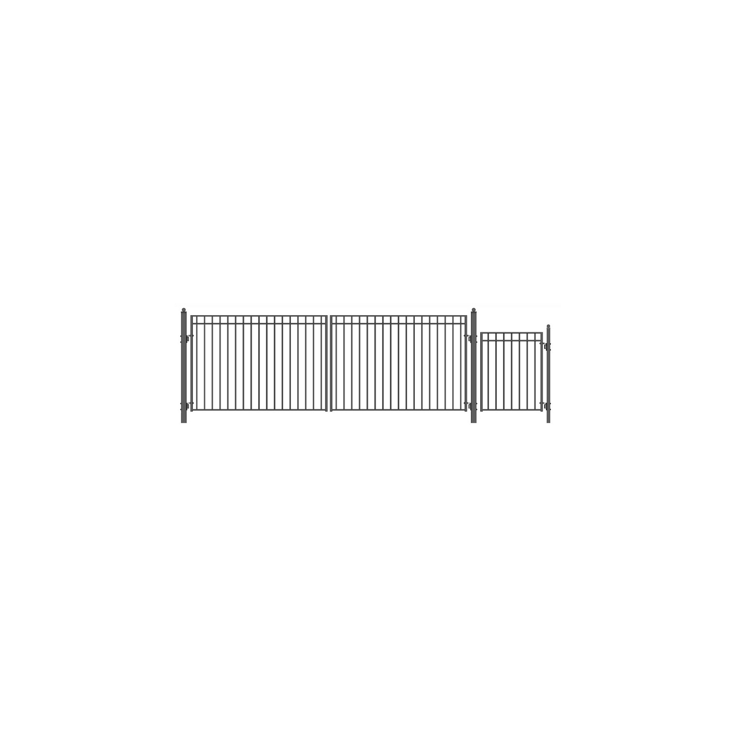 ALEKO SET18X4MADD Madrid Style Steel Swing Dual Driveway 18 ft with Pedestrian Gate 4 ft