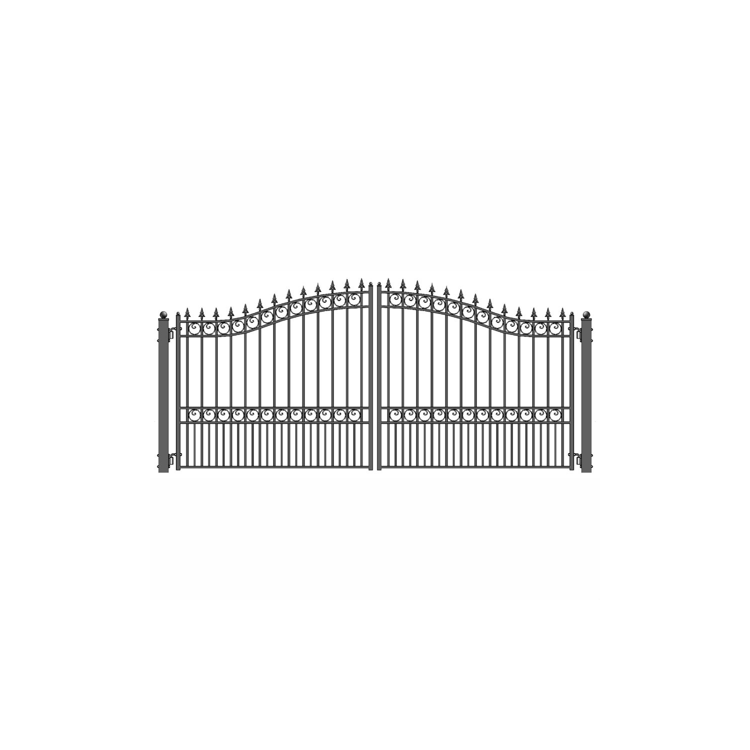 ALEKO DG14LOND London Style Dual Swing Steel Driveway Gate 14'